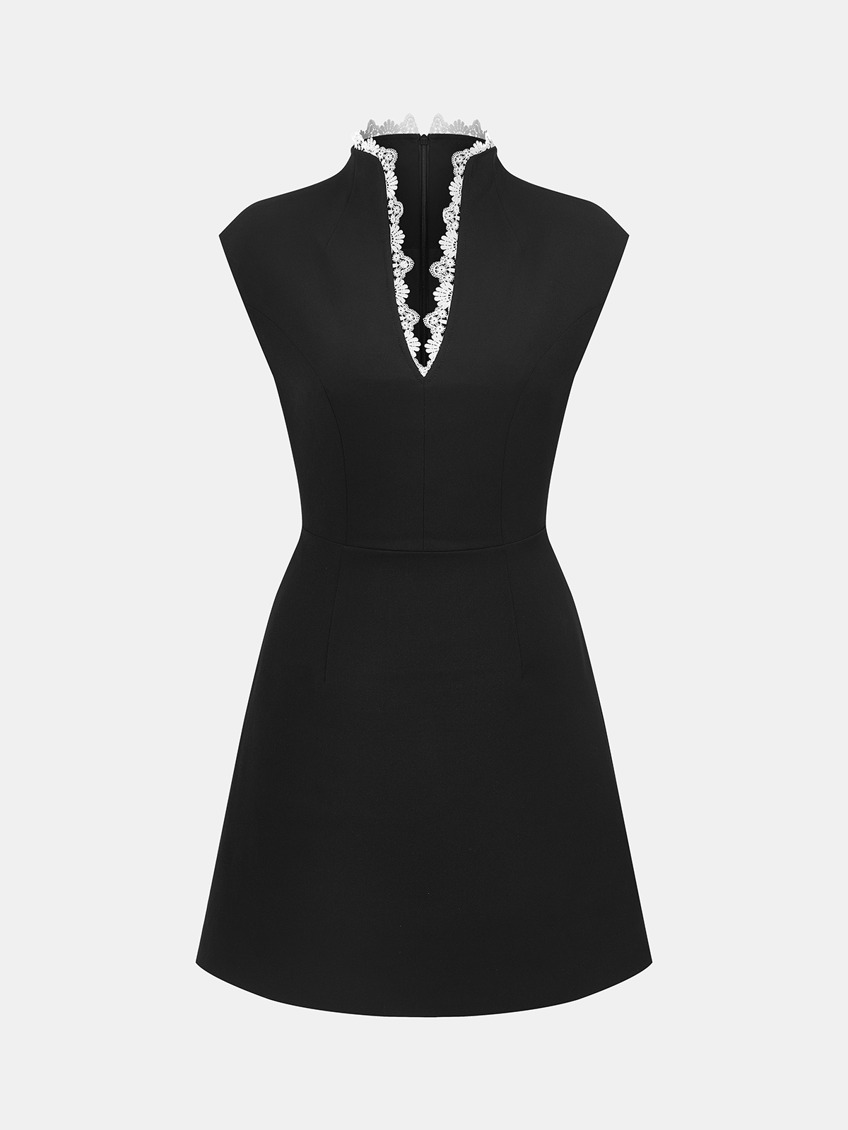 Lace Trim Sleeveless Dress