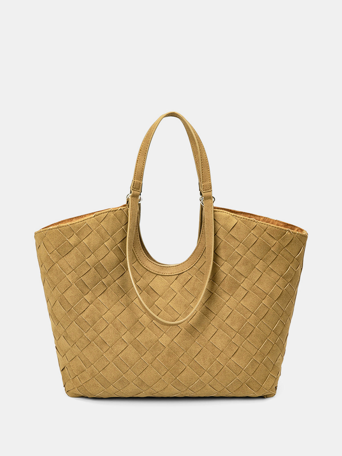 Woven Suede Effect Tote Bag