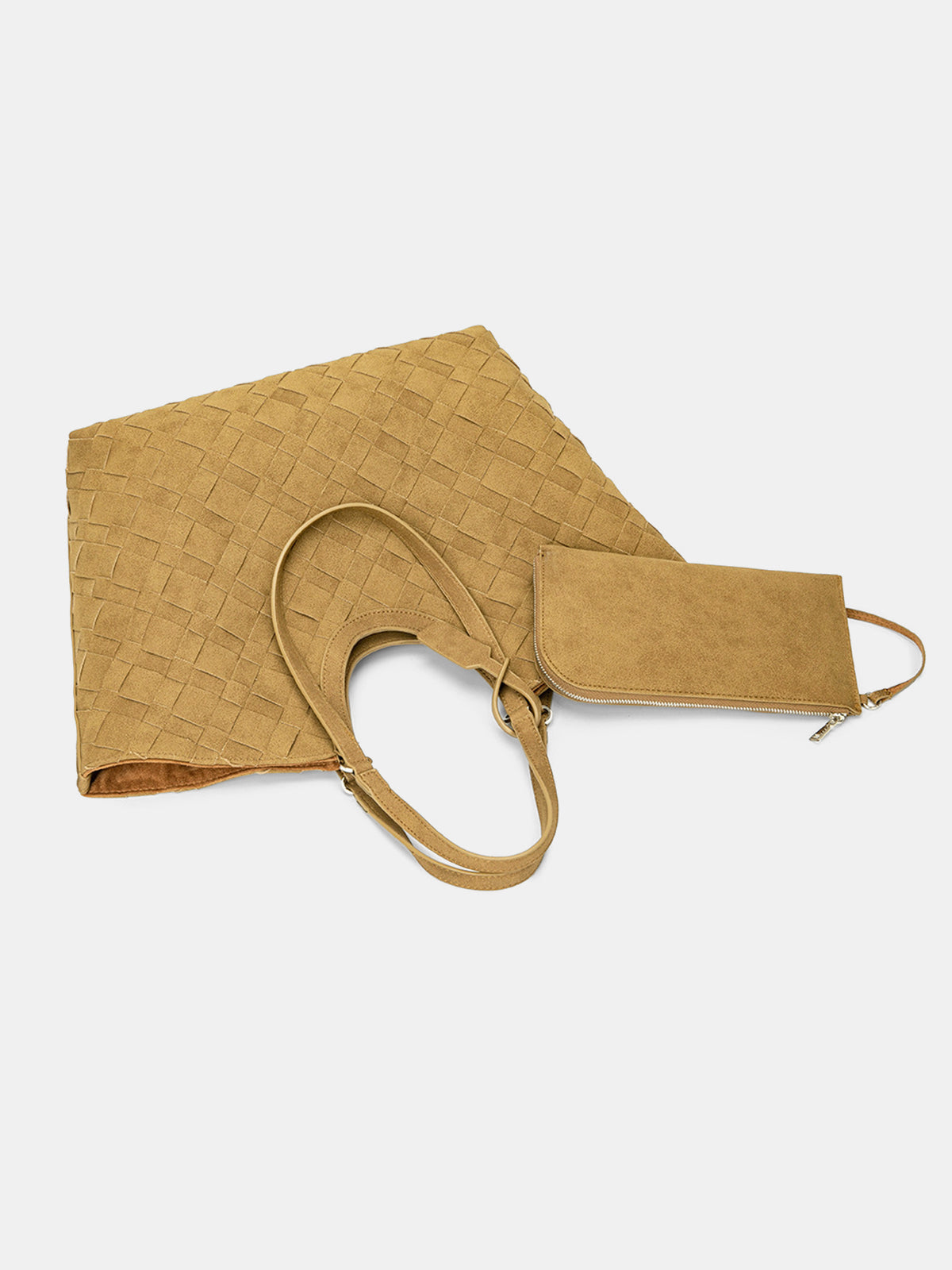 Woven Suede Effect Tote Bag
