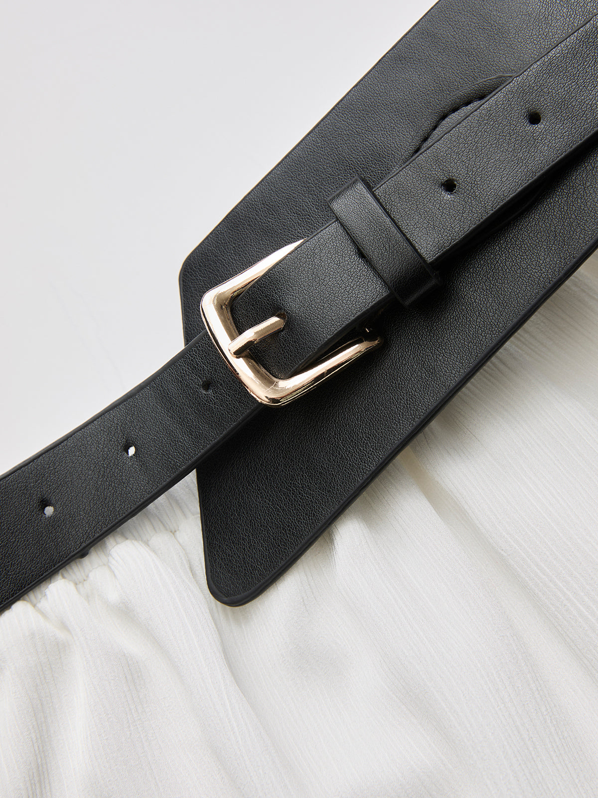Faux Leather Waistband Jogger Pants