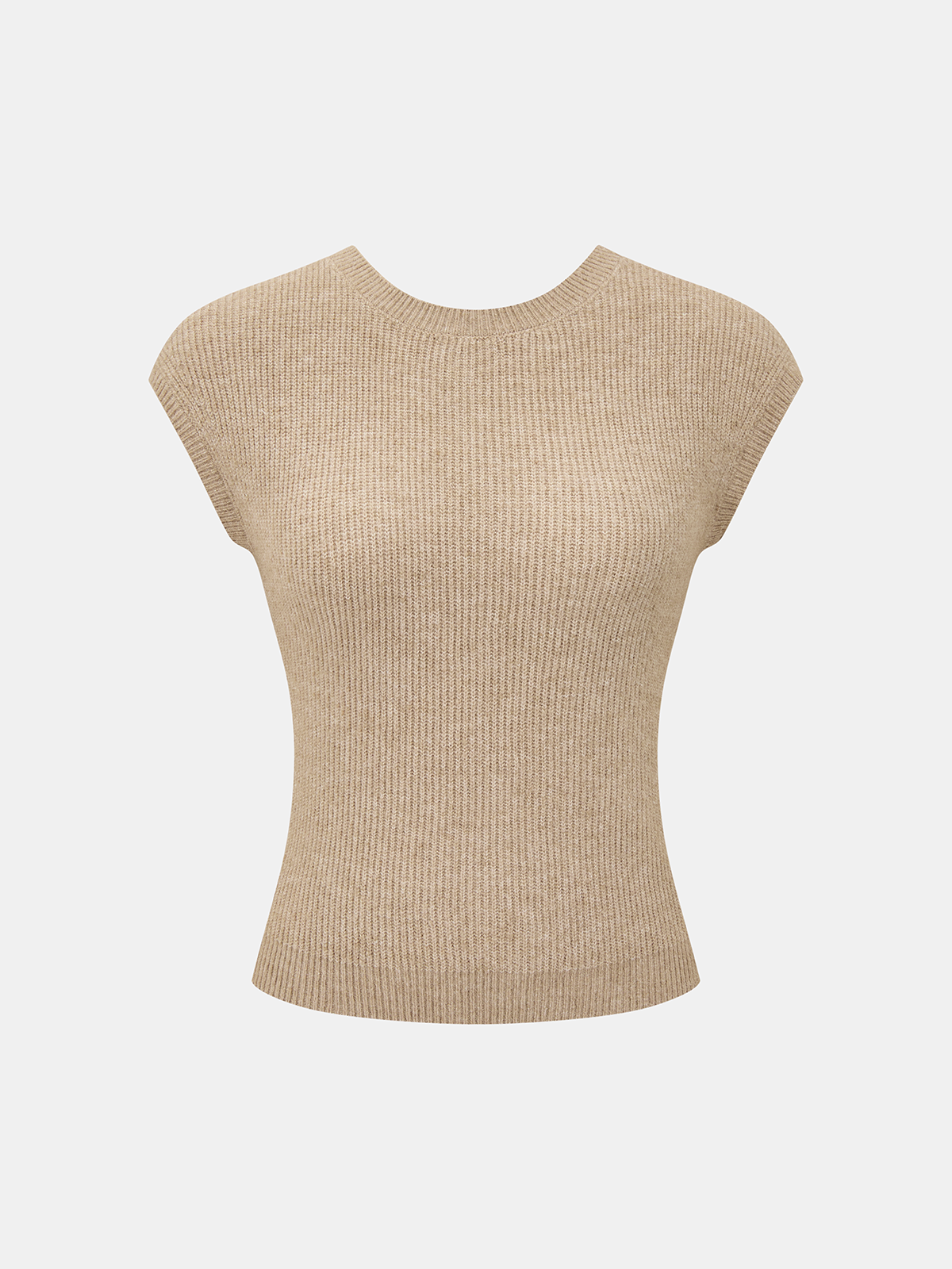 Wool-Blend Ribbed Back-Knot Sleeveless Top