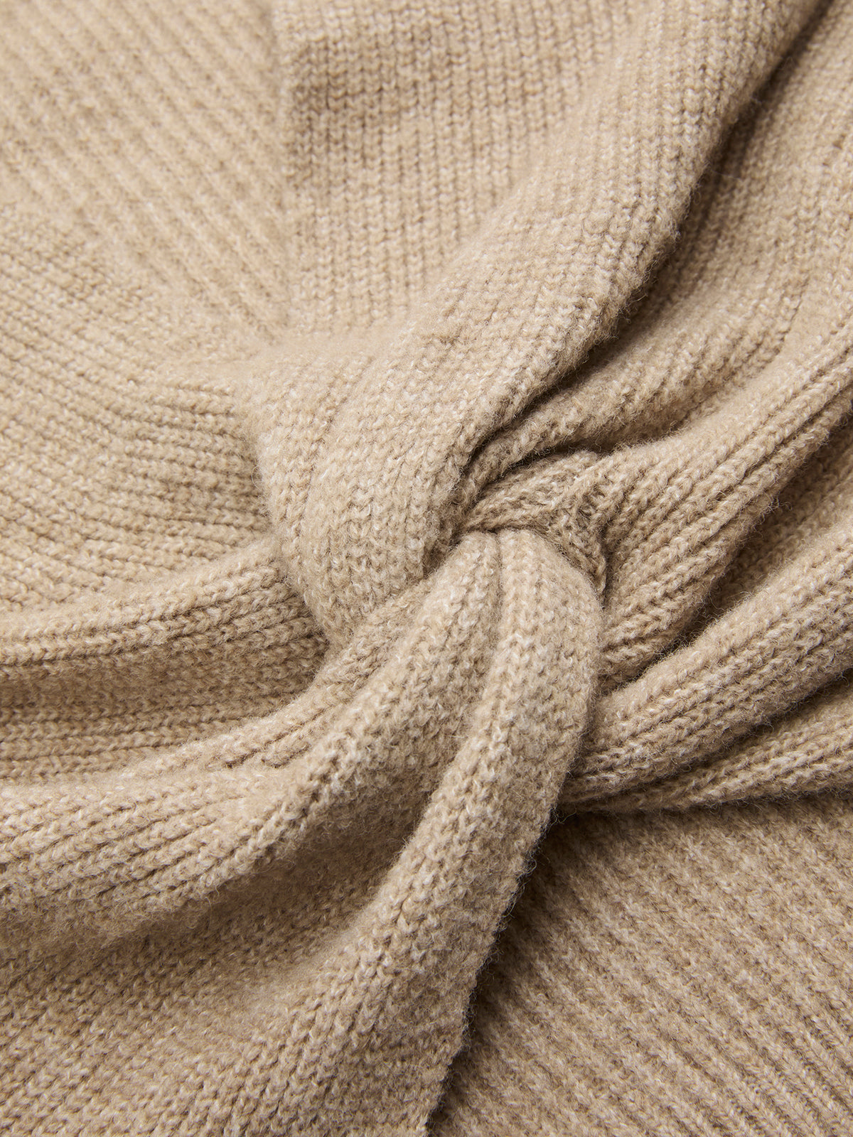 Wool-Blend Ribbed Back-Knot Sleeveless Top