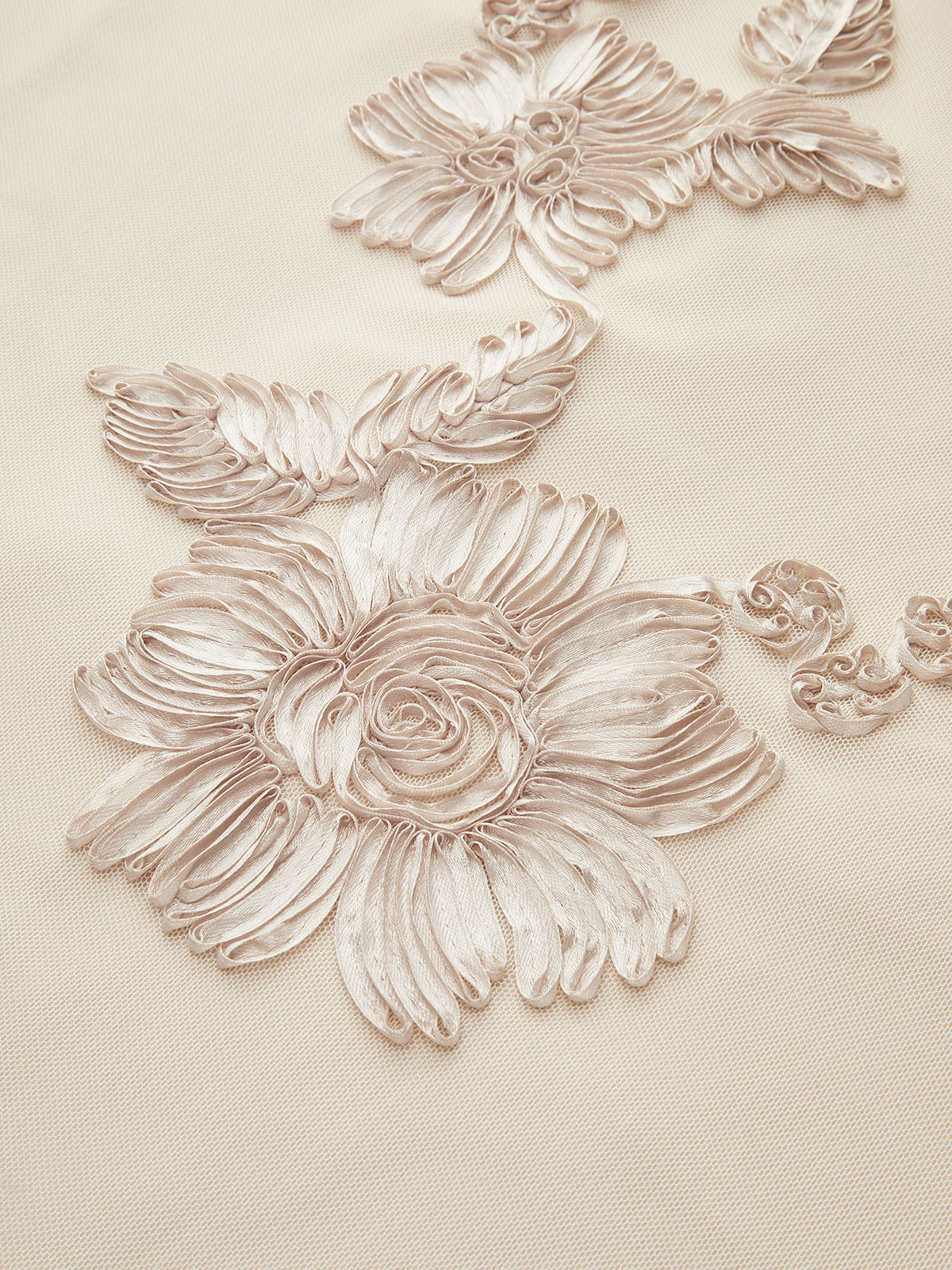 Strapless Floral Applique Mermaid Dress