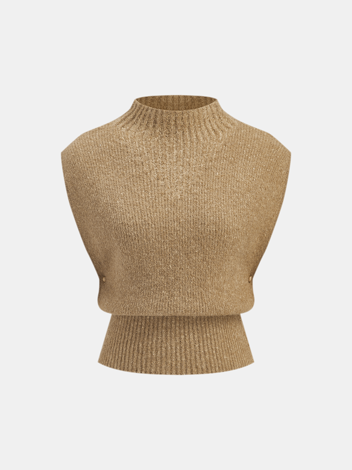 Wool-Blend Mock Neck Sweater Vest