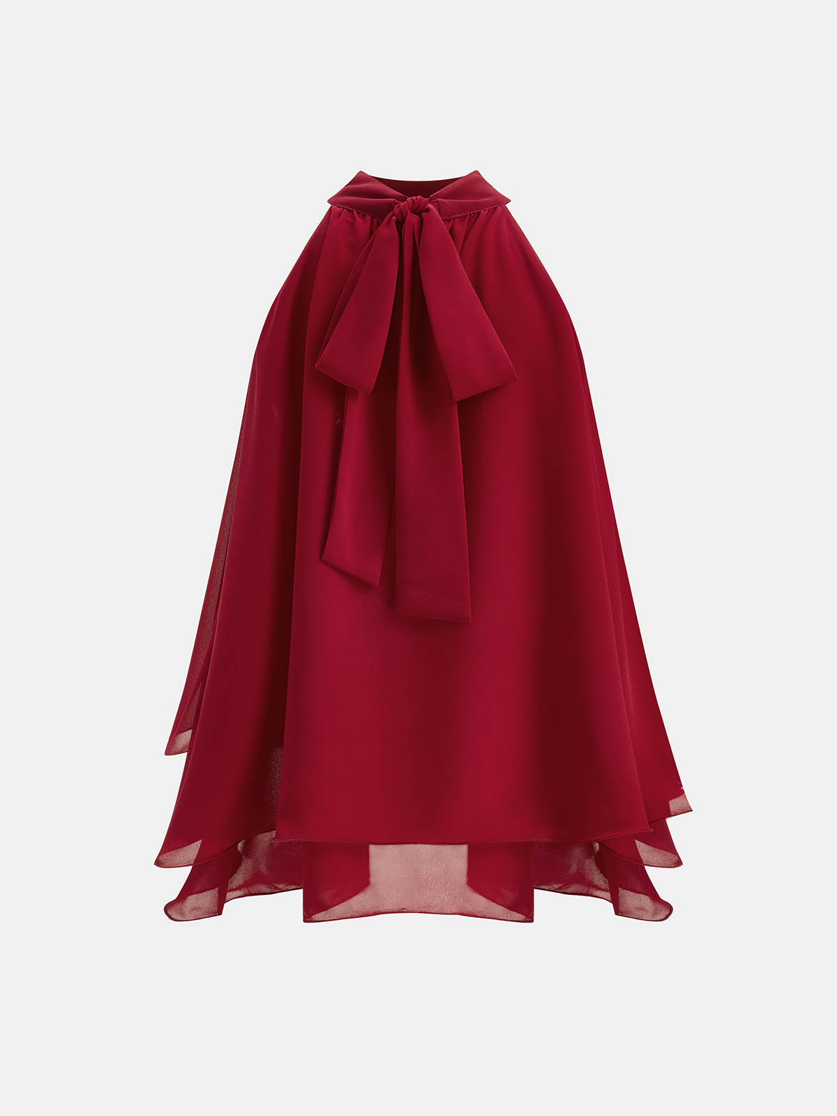 Chiffon Layered Ruffled Asymmetric Blouse