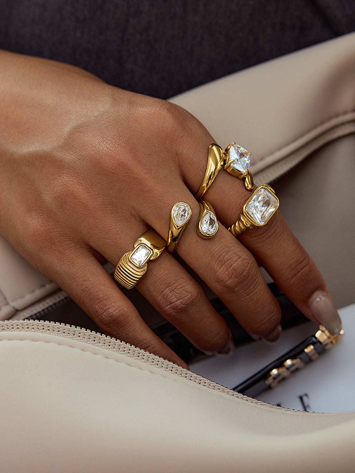 Zircon Stone Accent Band Ring
