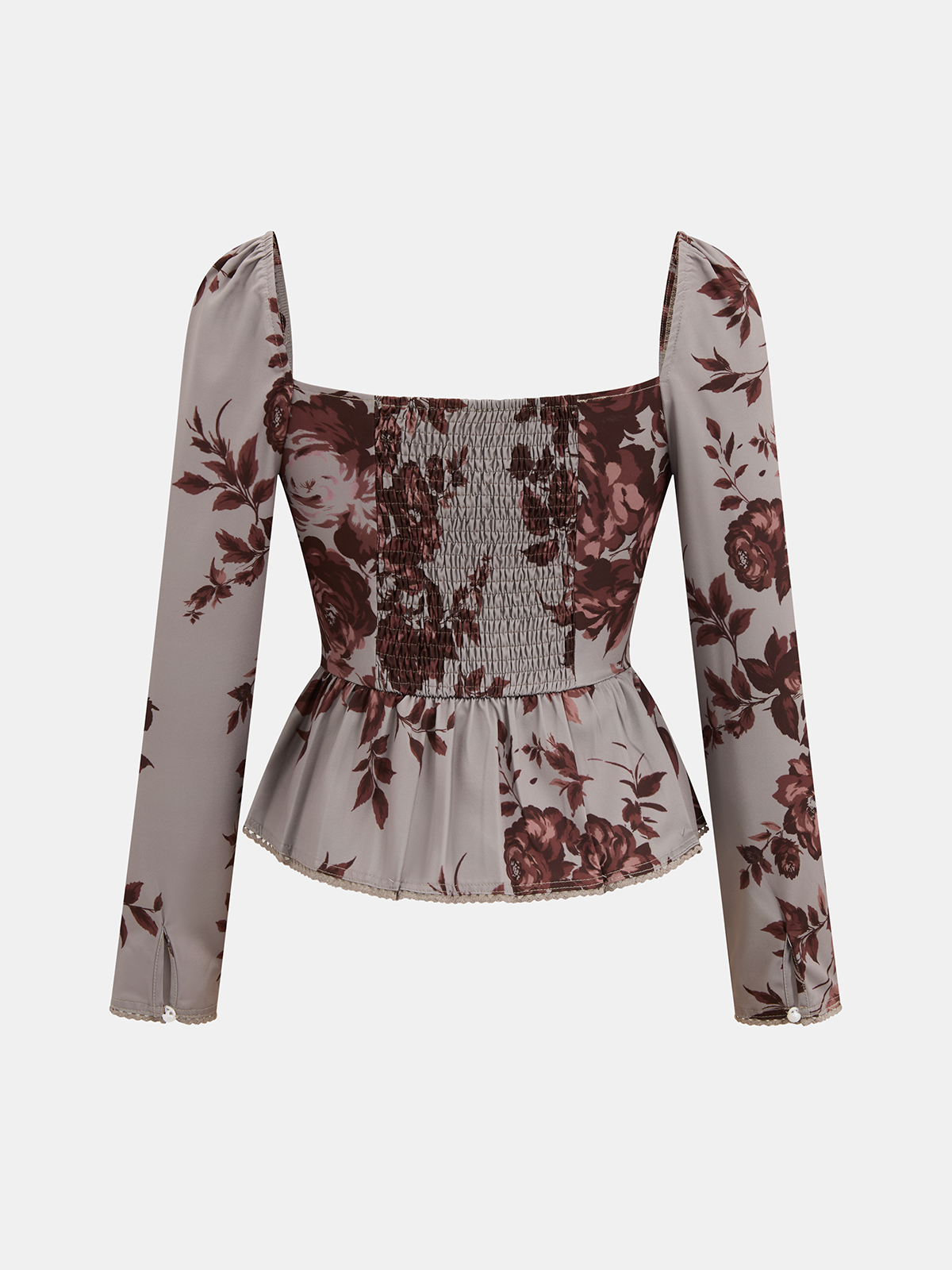 Floral Print Peplum Top & Mermaid Skirt Set