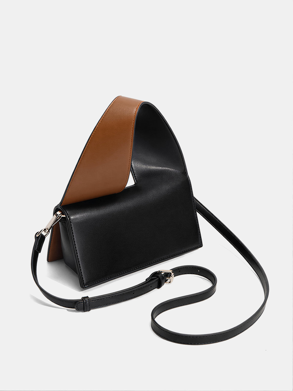 Color-Block Geometric Top-Handle Bag
