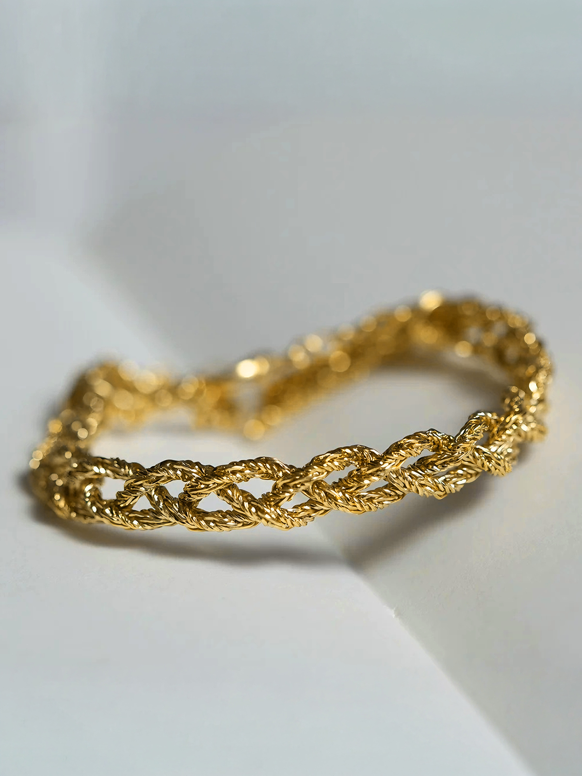 Gold-Tone Braided Chain Bracelet