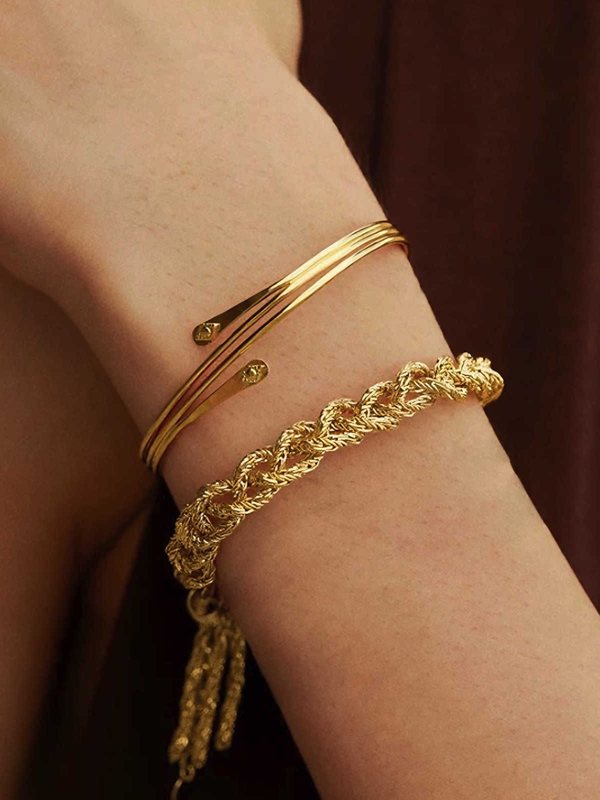 Gold-Tone Braided Chain Bracelet