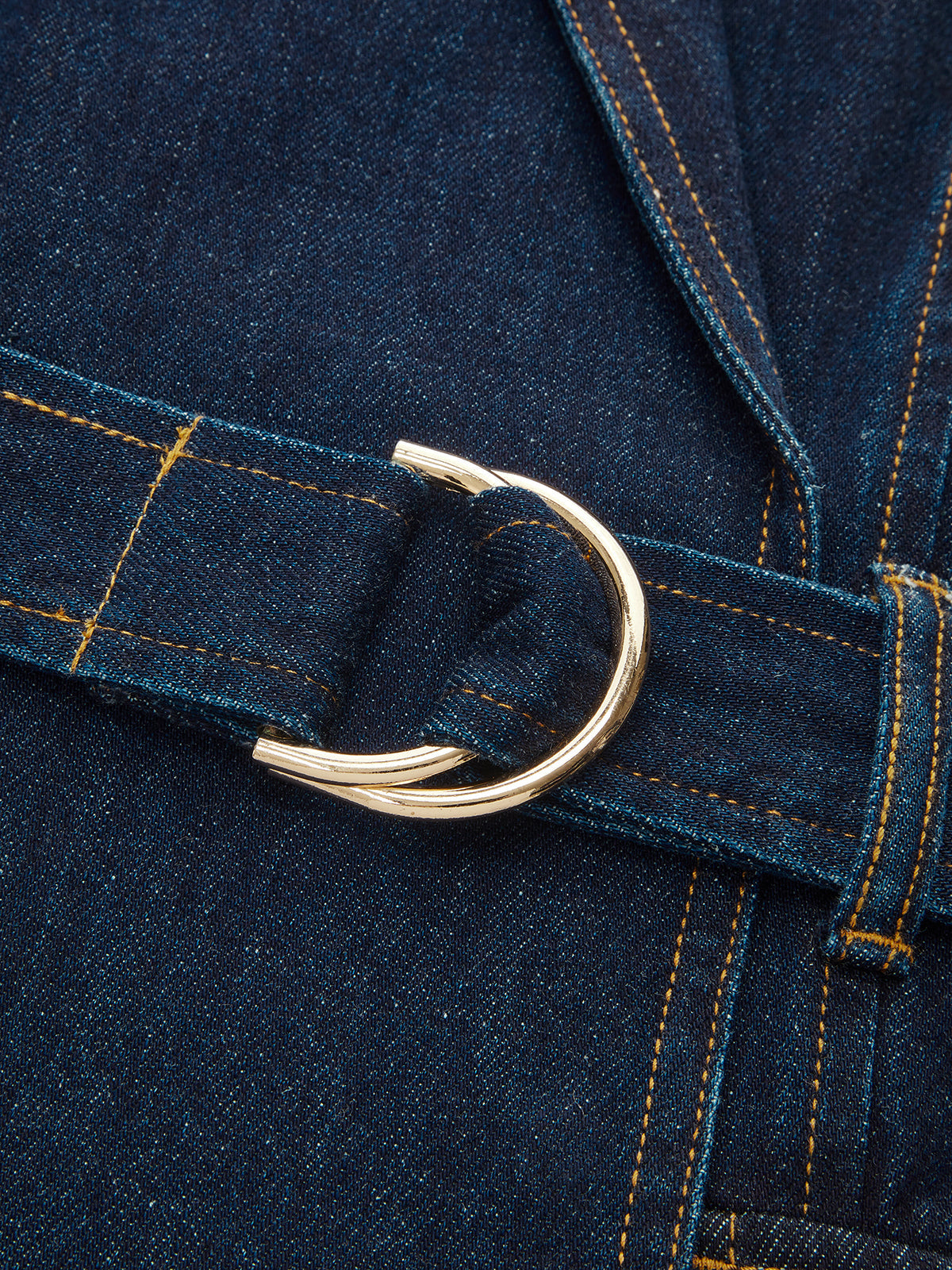Robe blazer en jean ceinturée