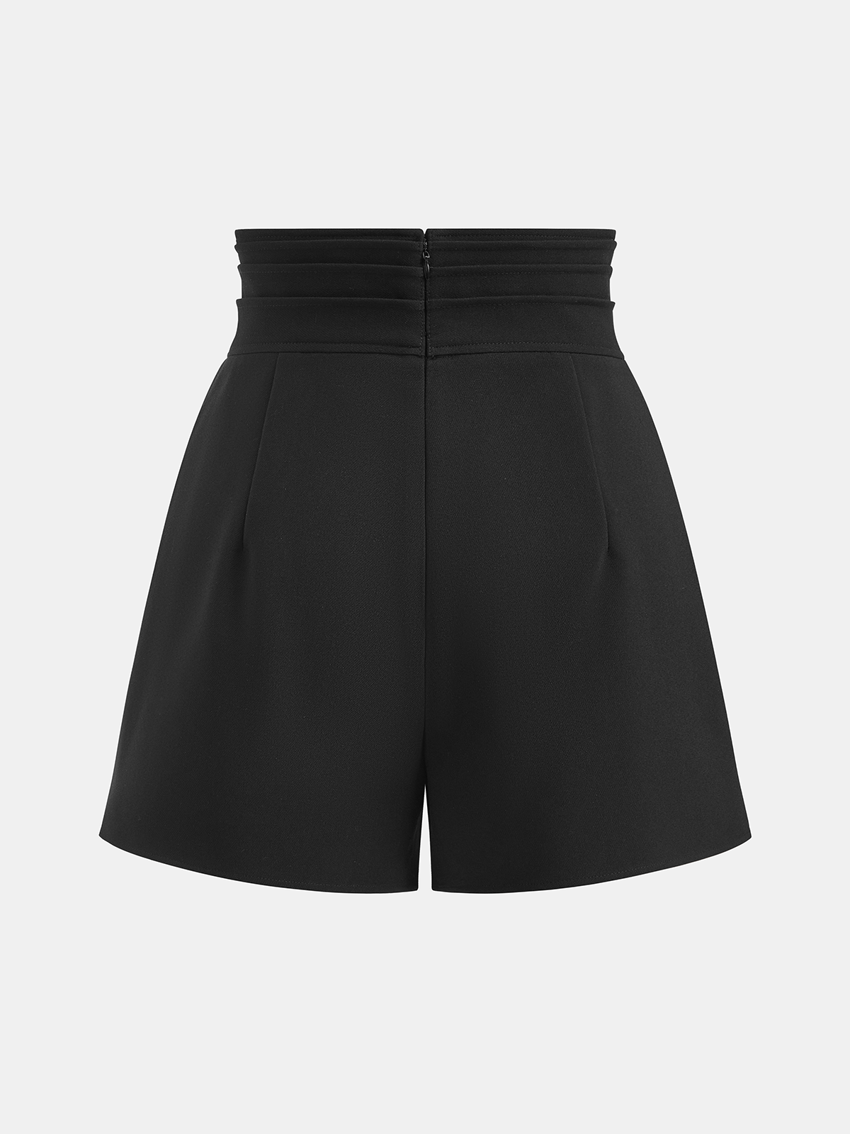 Short plissé trapèze taille haute