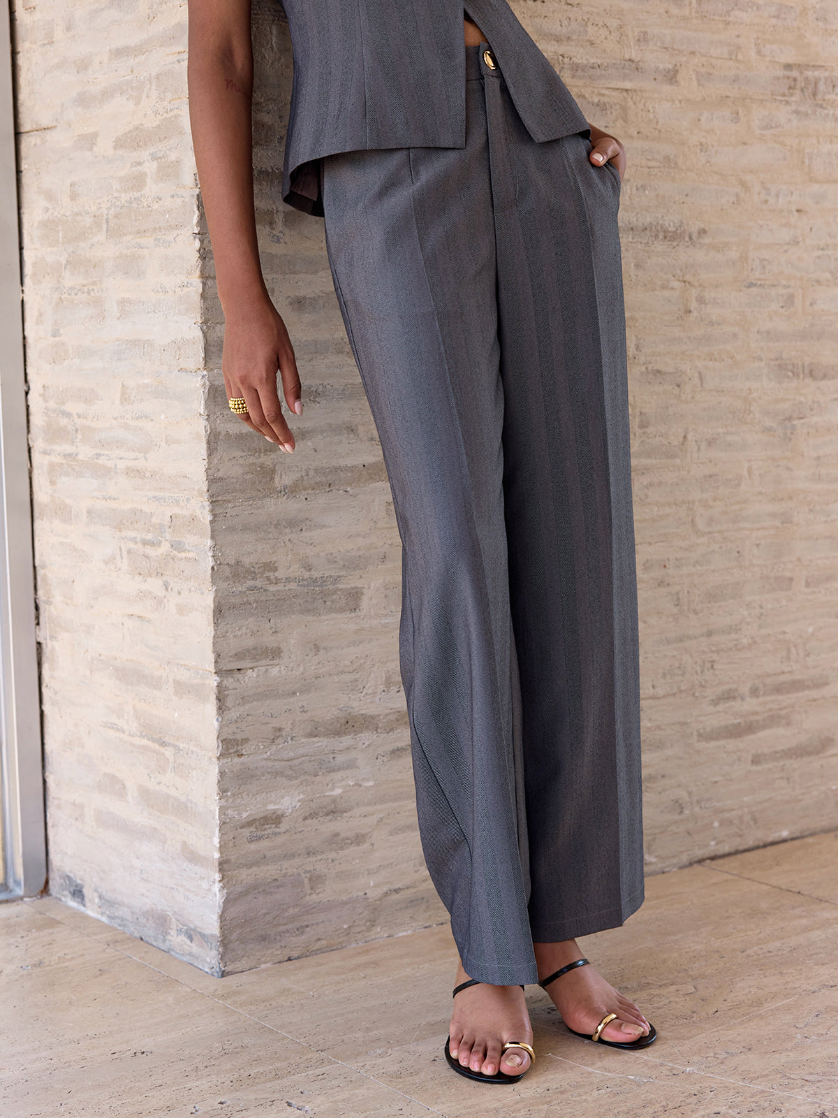 High-Waisted Wide-Leg Pants