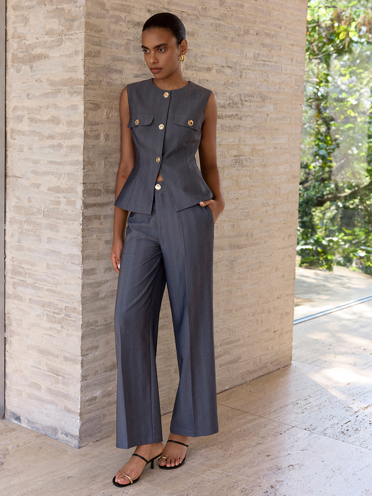 High-Waisted Wide-Leg Pants