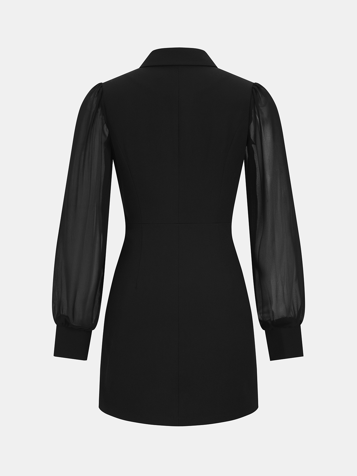 Robe blazer à manches transparentes et boucles métalliques