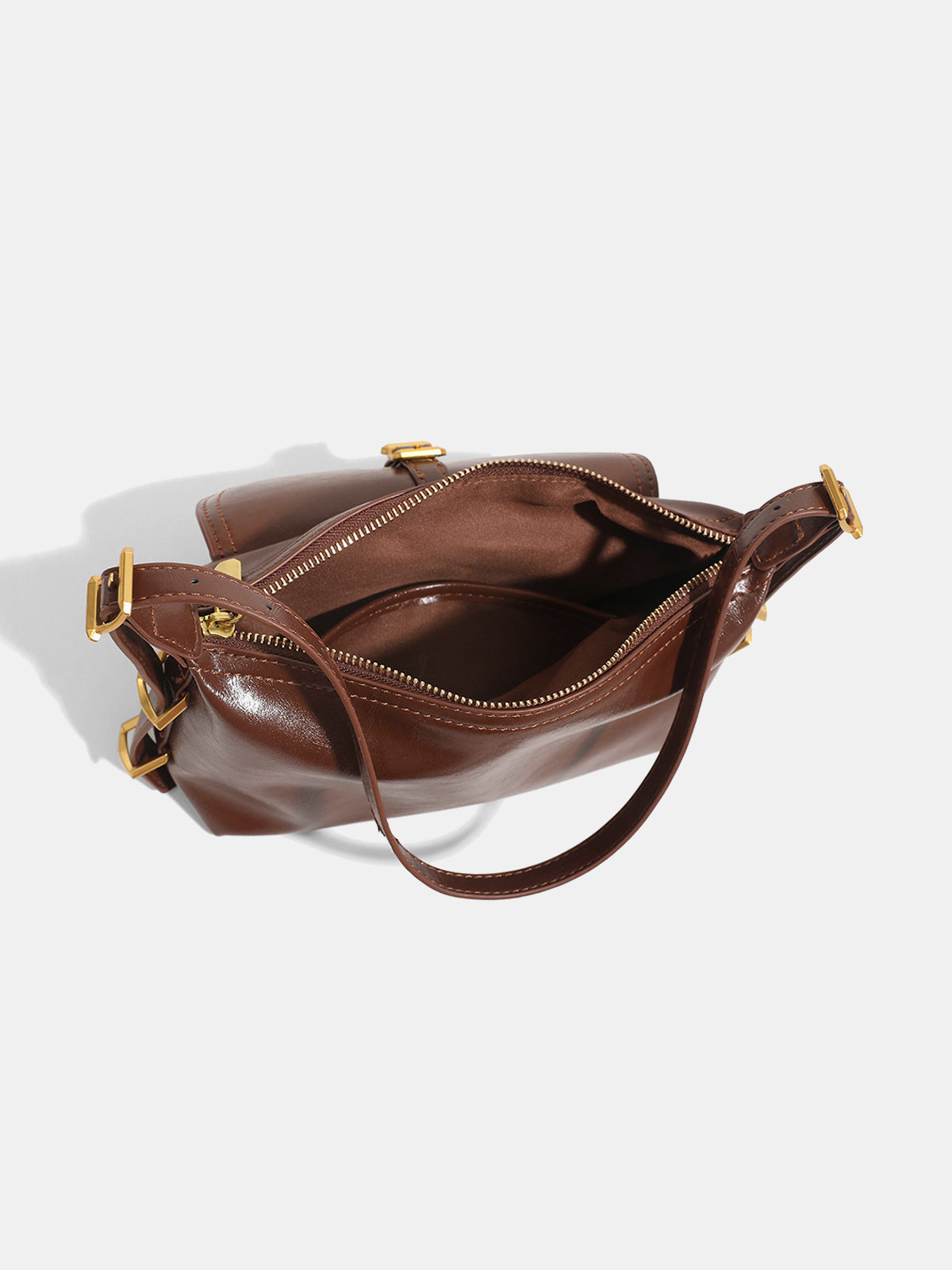 Vintage Buckle Detail Shoulder Bag