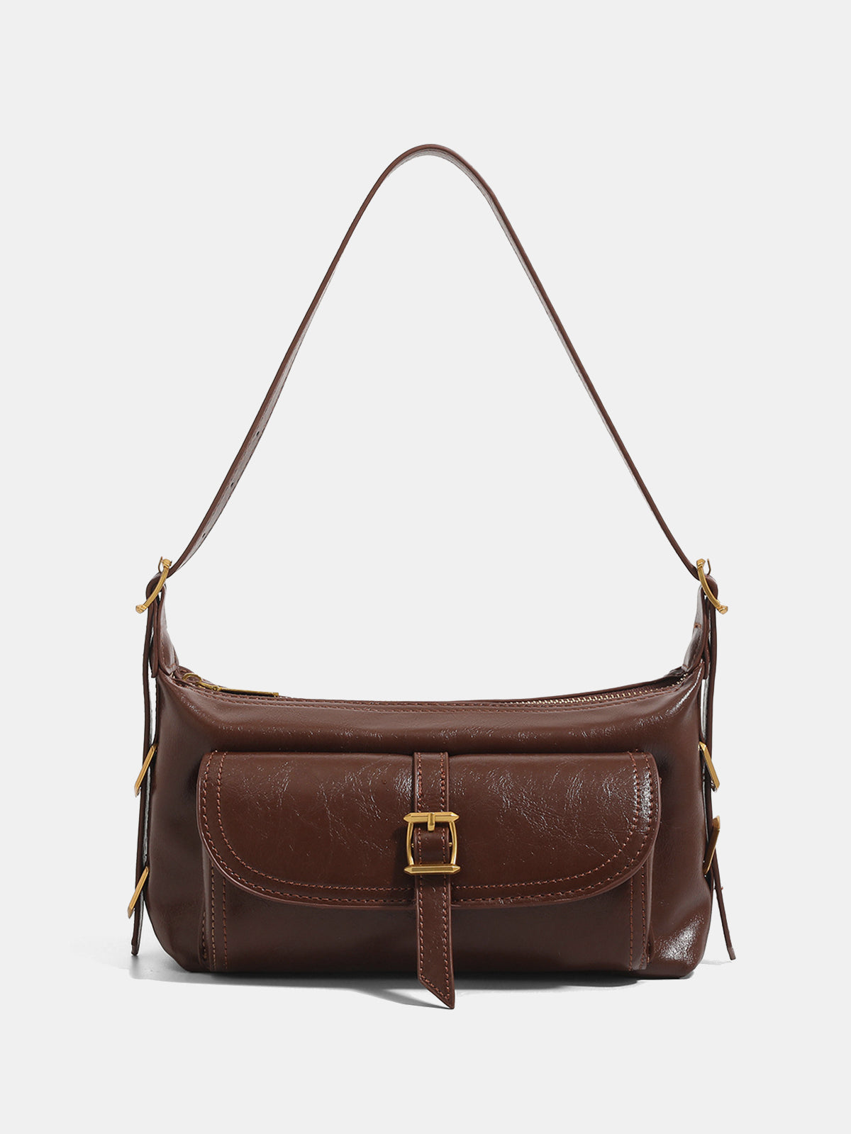 Vintage Buckle Detail Shoulder Bag