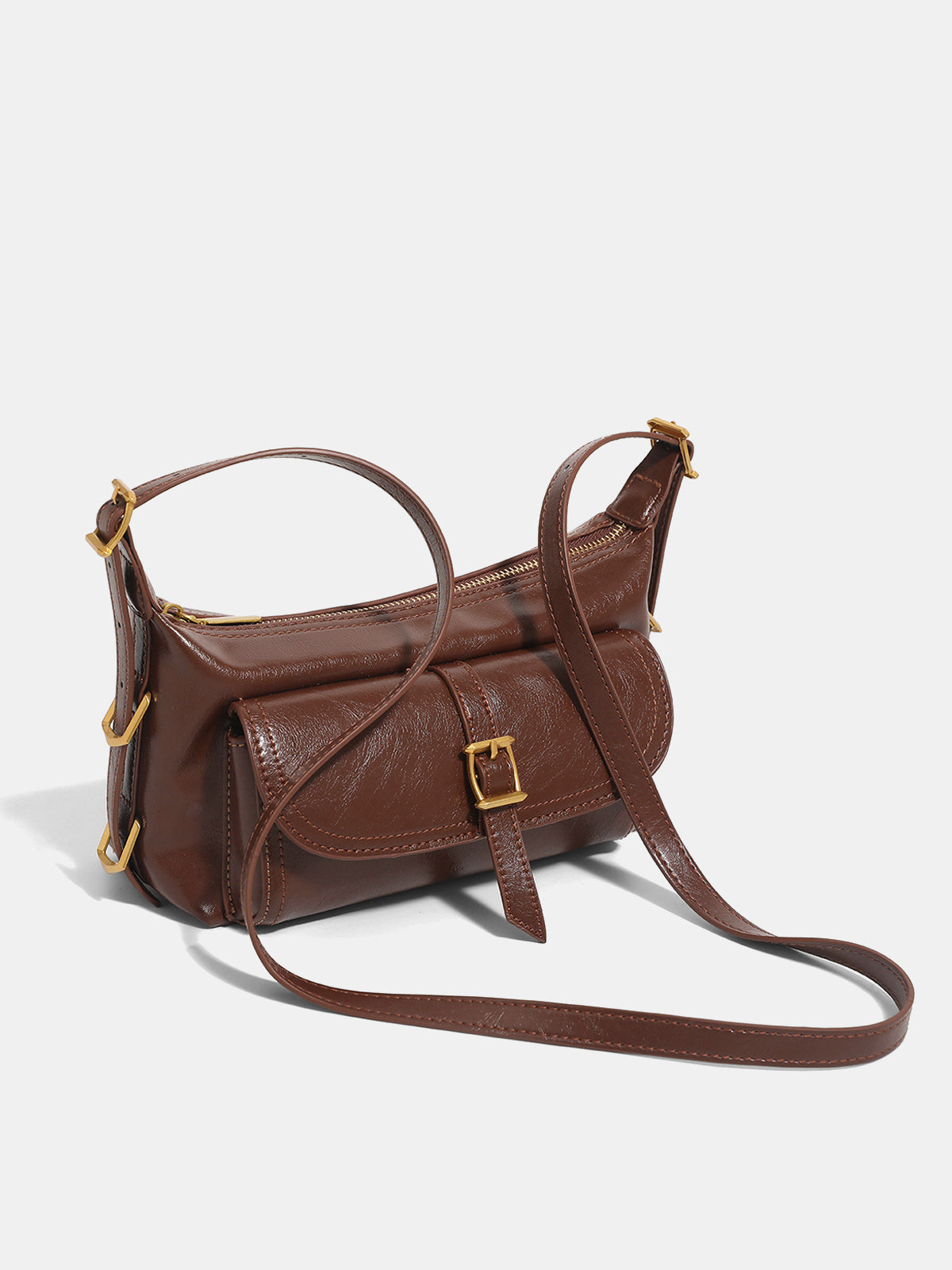Vintage Buckle Detail Shoulder Bag