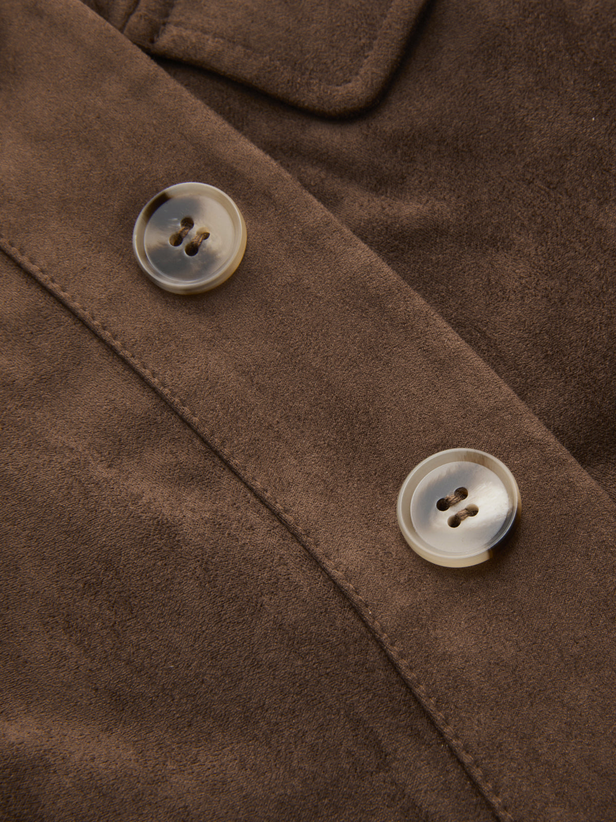 Button Detail Suede Effect Midi Skirt