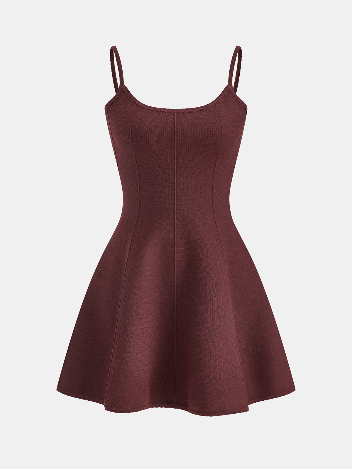 Mini-robe camisole en tricot à ourlet parapluie