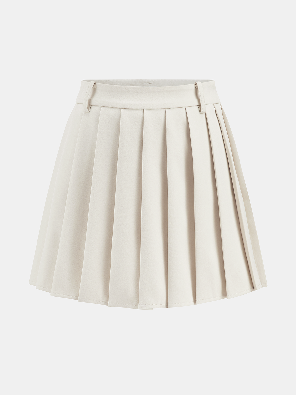 Belted Waistcoat Vest & Pleated Mini Skirt Set