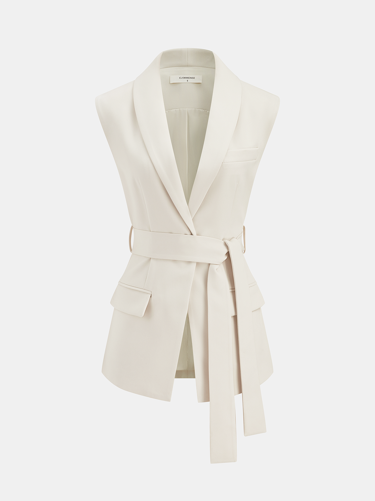 Belted Waistcoat Vest & Pleated Mini Skirt Set