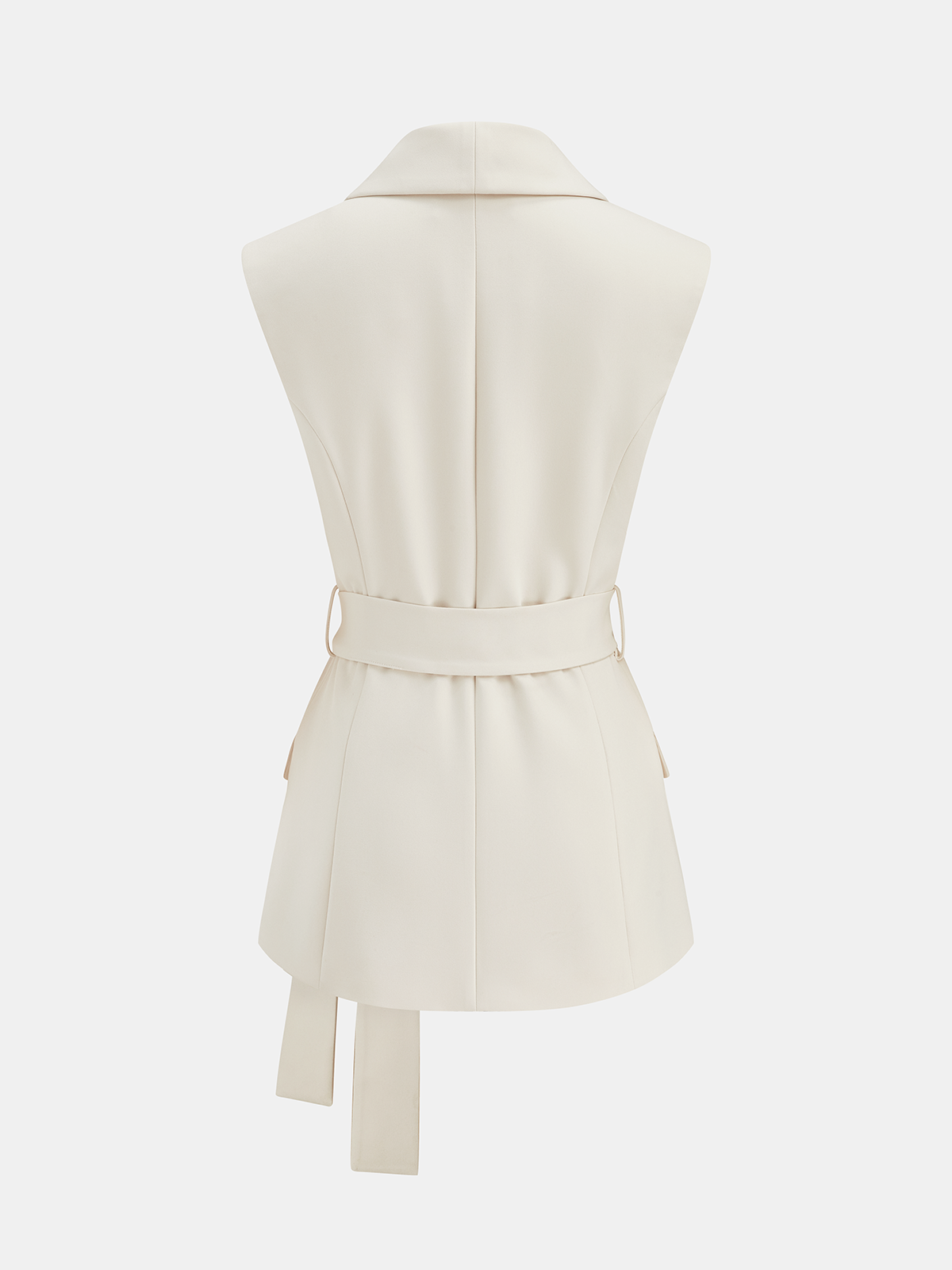 Belted Waistcoat Vest & Pleated Mini Skirt Set