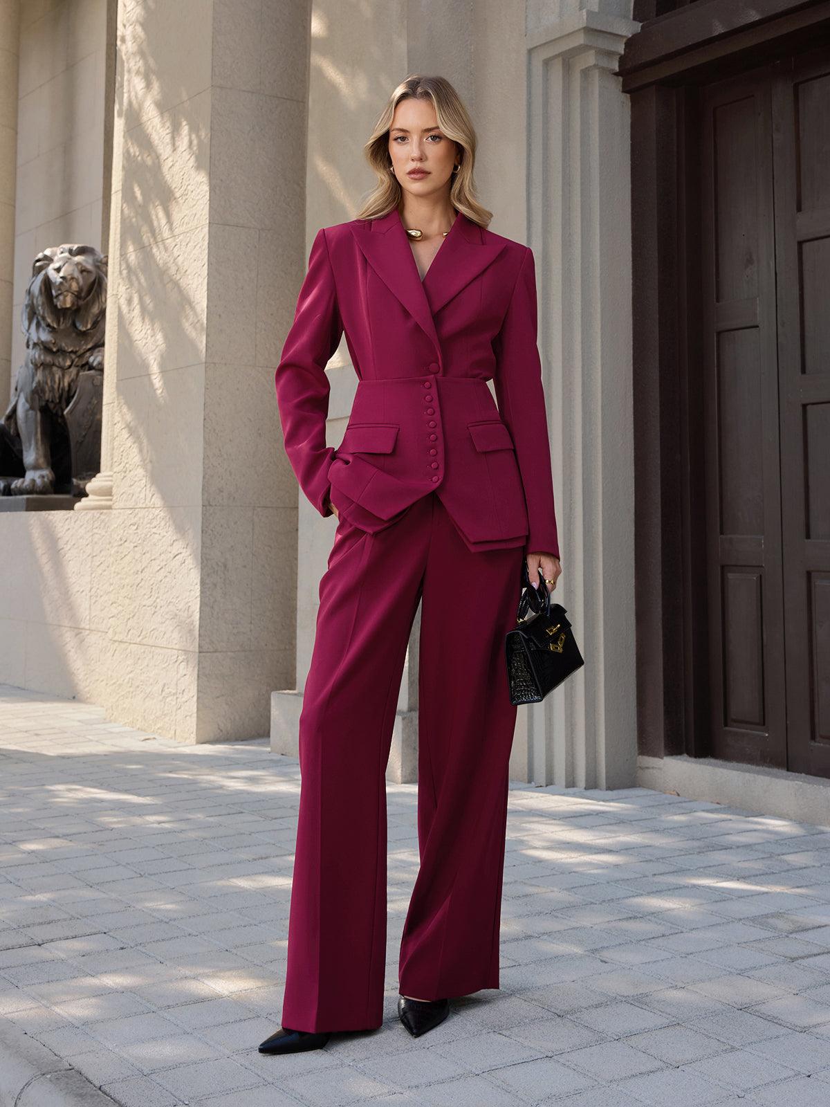 Korsett und Blazer im zweiteiligen Set mit Knopfleiste