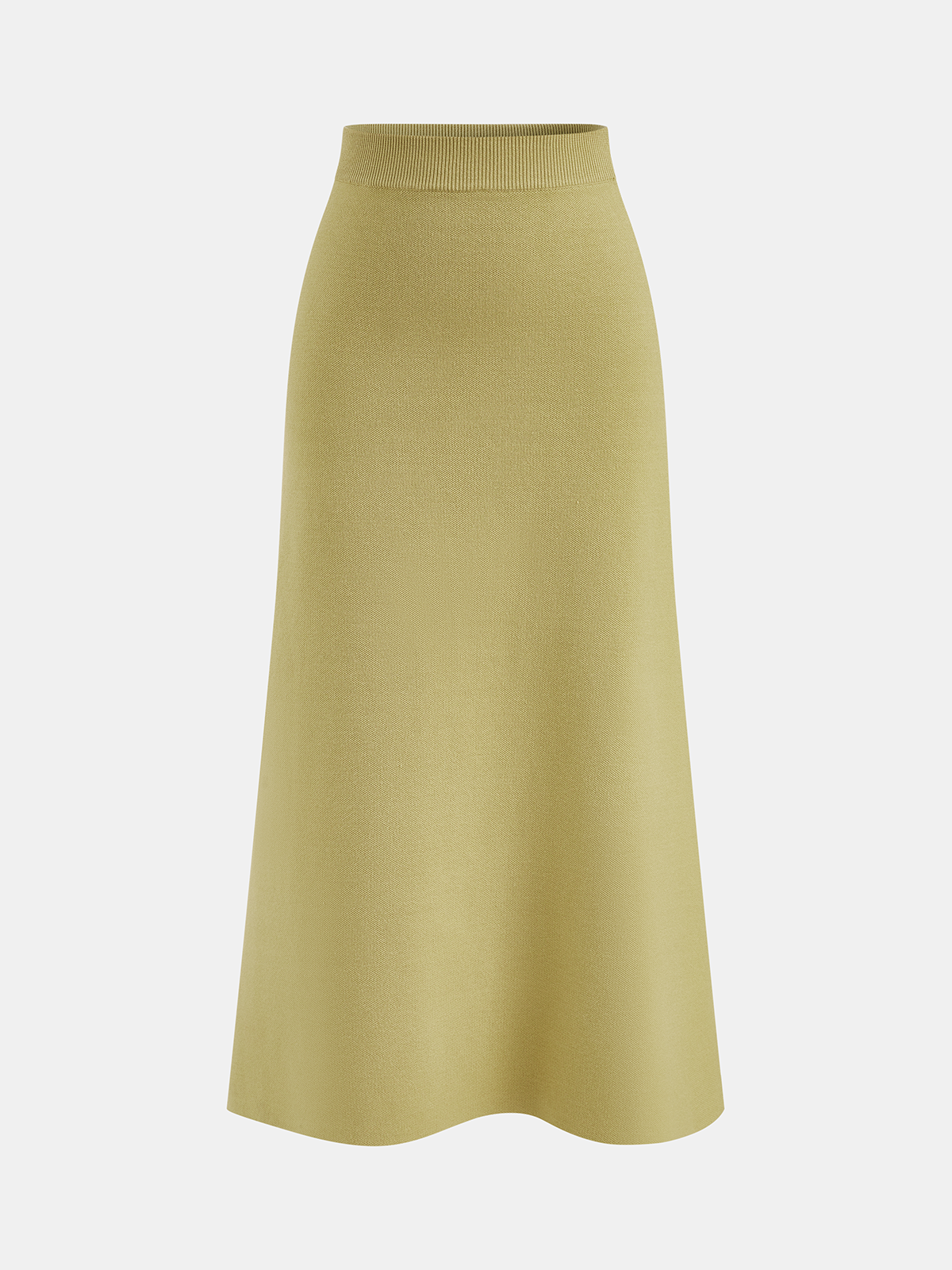 Metal Button Knit Vest & Midi Skirt Set