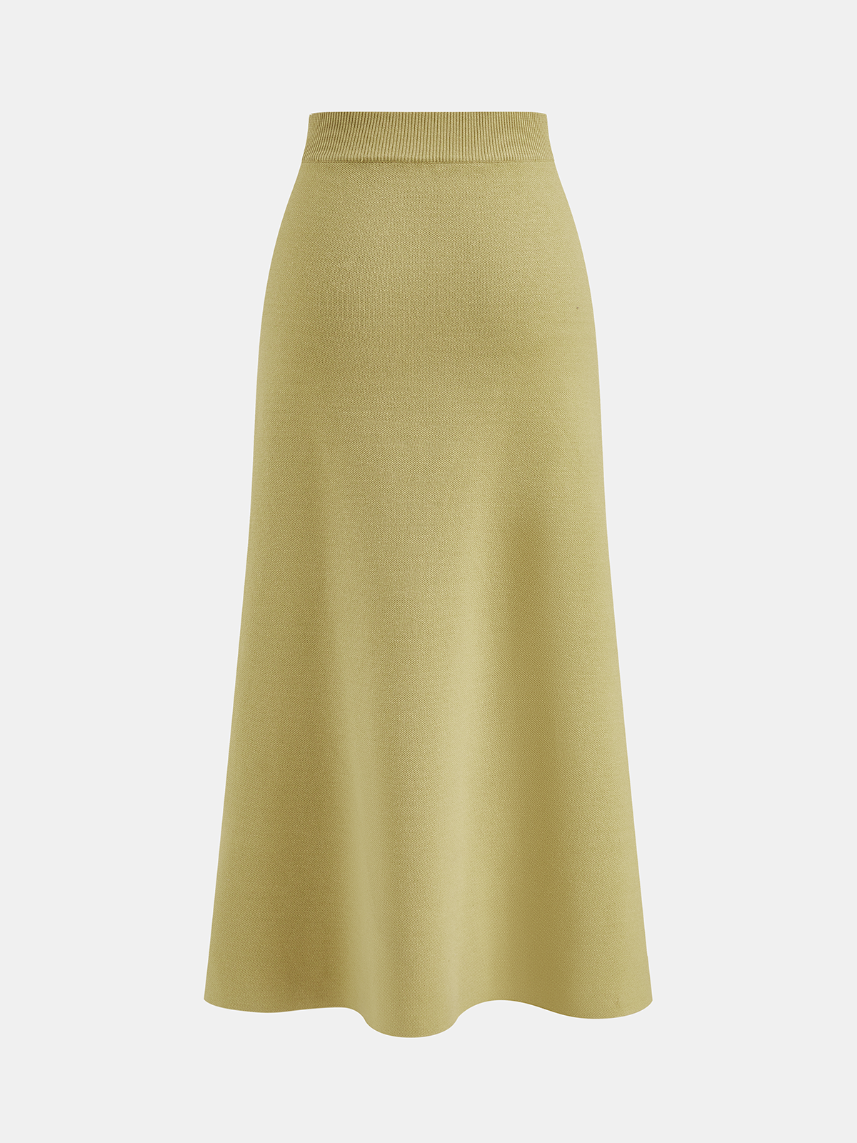 Metal Button Knit Vest & Midi Skirt Set