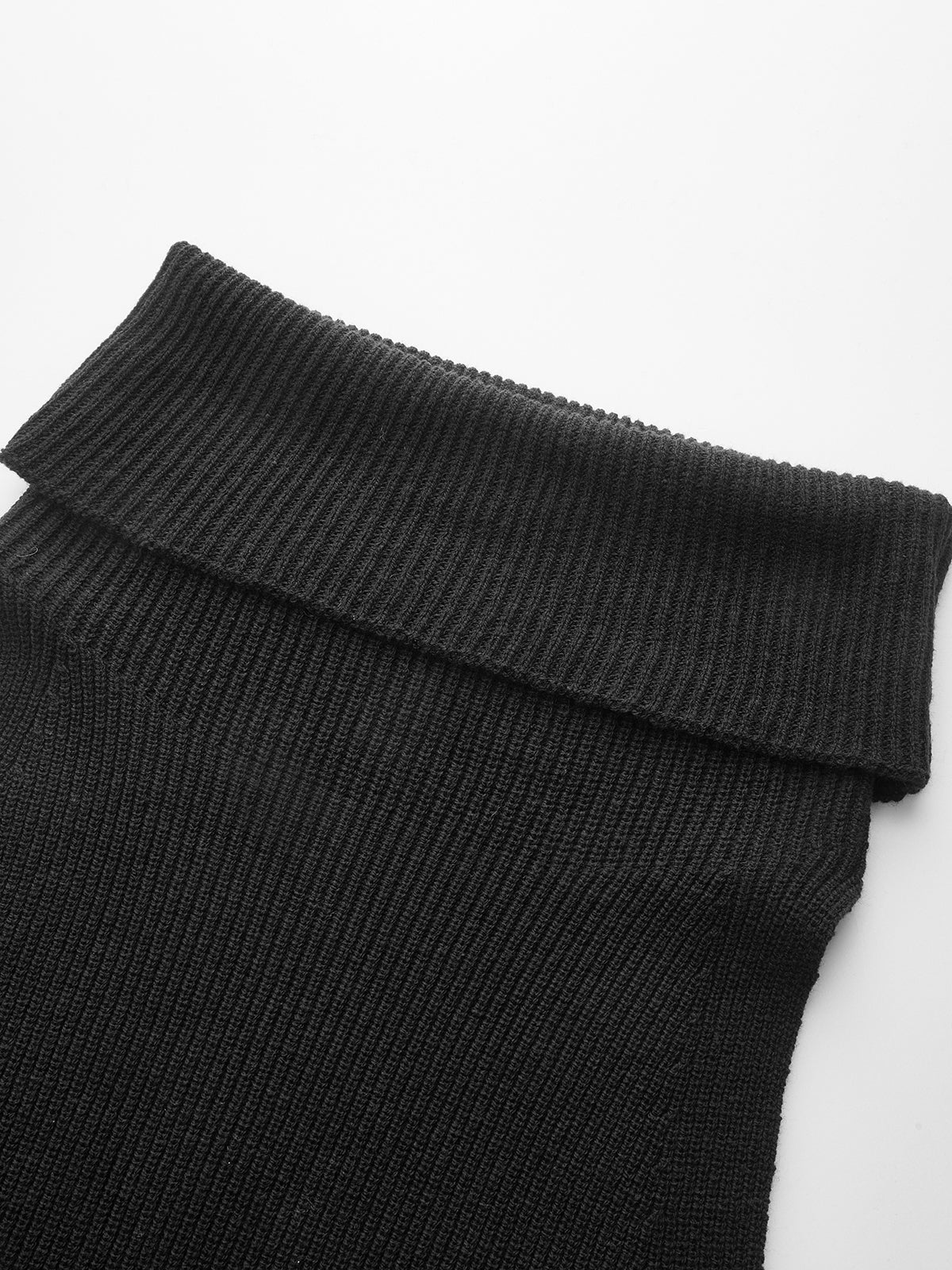 Ribbed Sleeveless Turtleneck Top