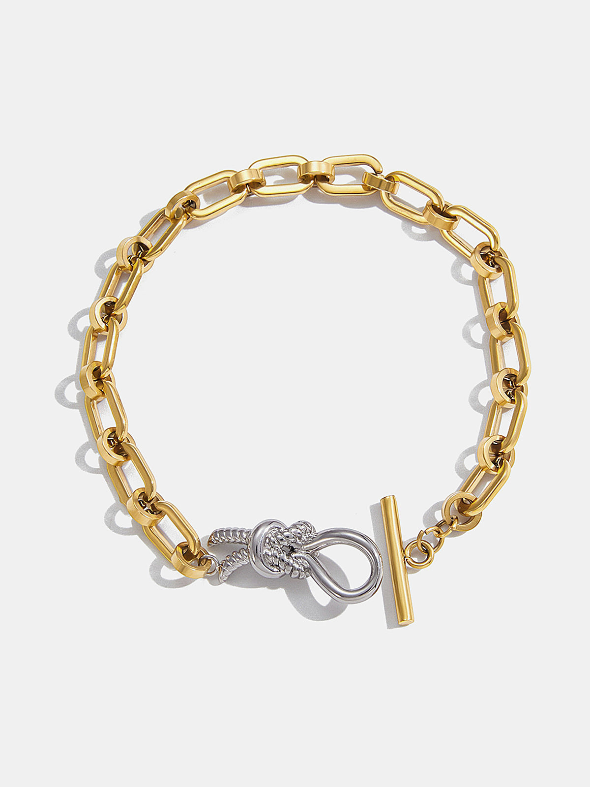 Color-Block Knot Clasp Link Bracelet
