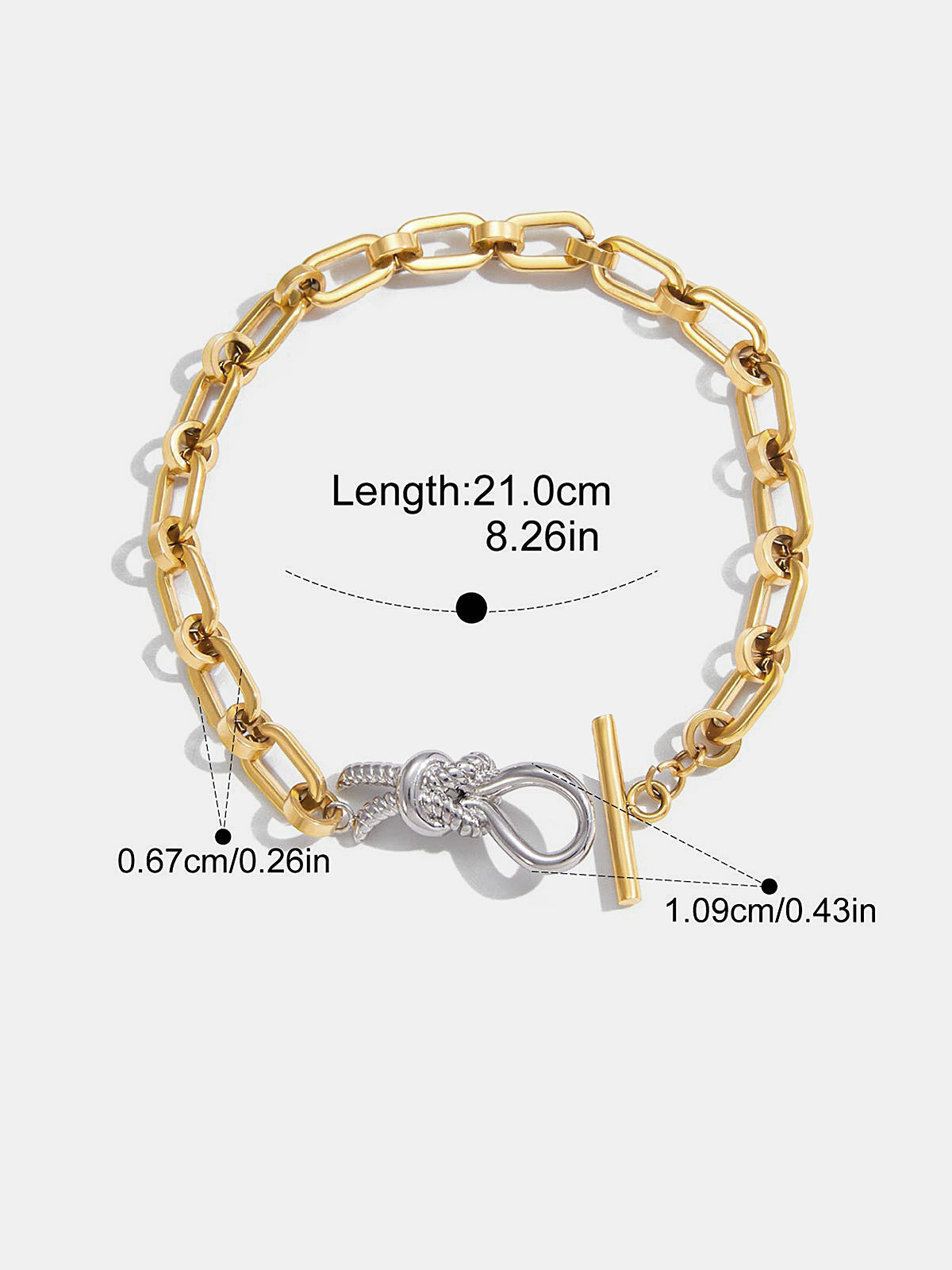 Color-Block Knot Clasp Link Bracelet