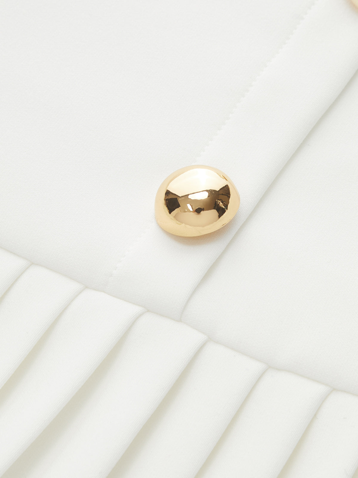 Ärmelloses, plissiertes Minikleid mit Metalldetail und schmaler Passform