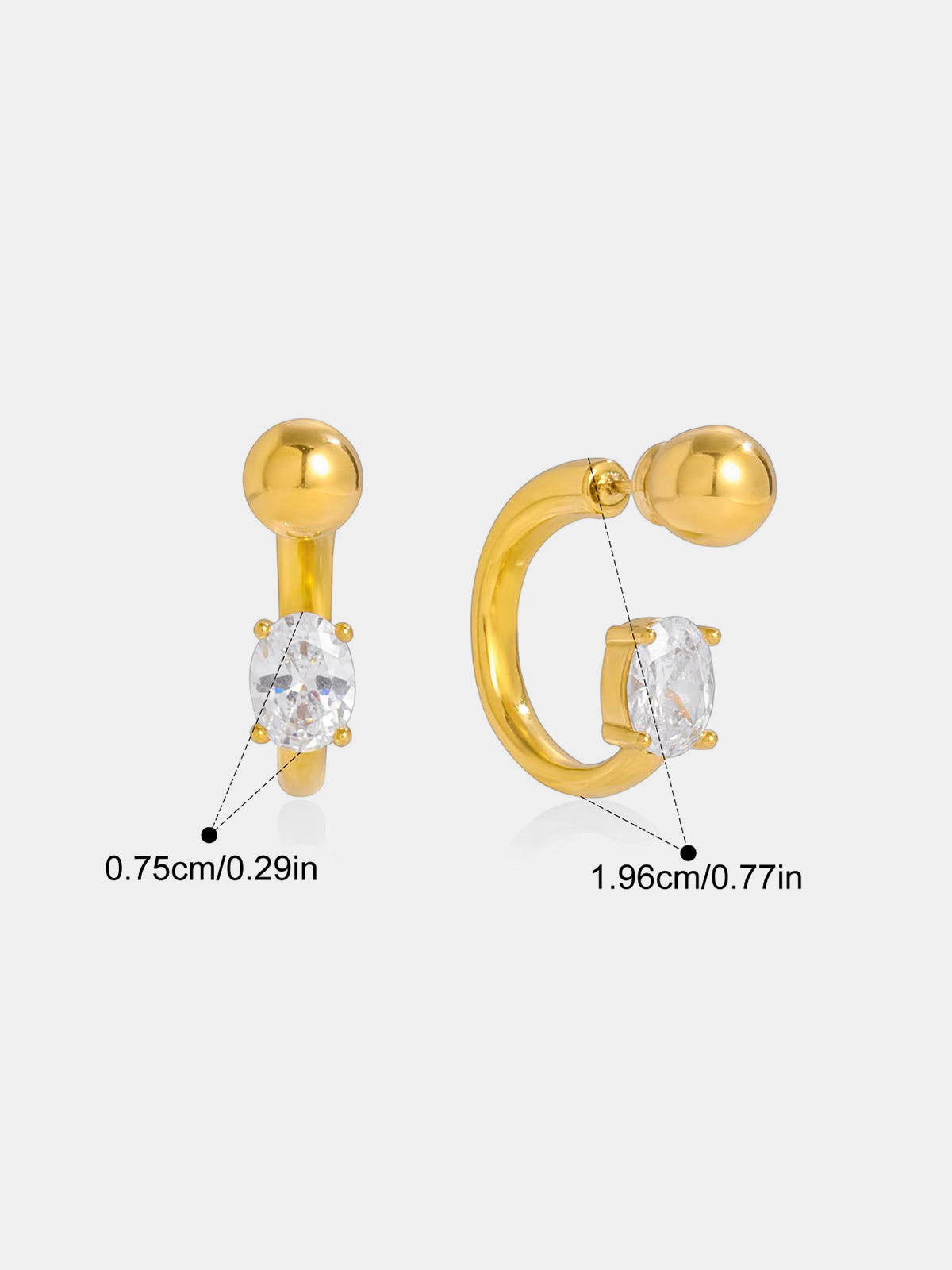 Ohrringe Zirkon Akzent Goldfarben