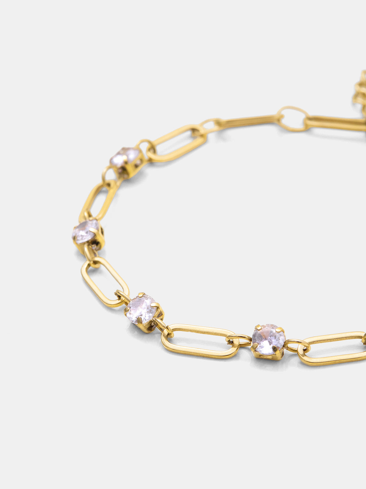 Zircon Accent Link Bracelet