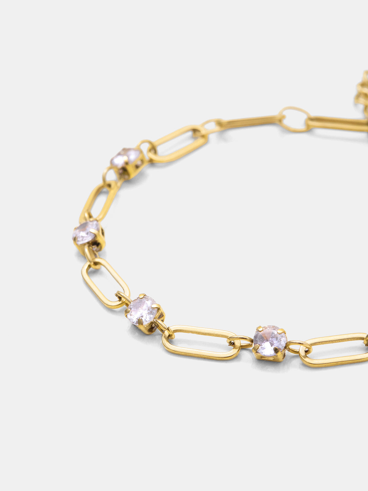 Zircon Accent Link Bracelet