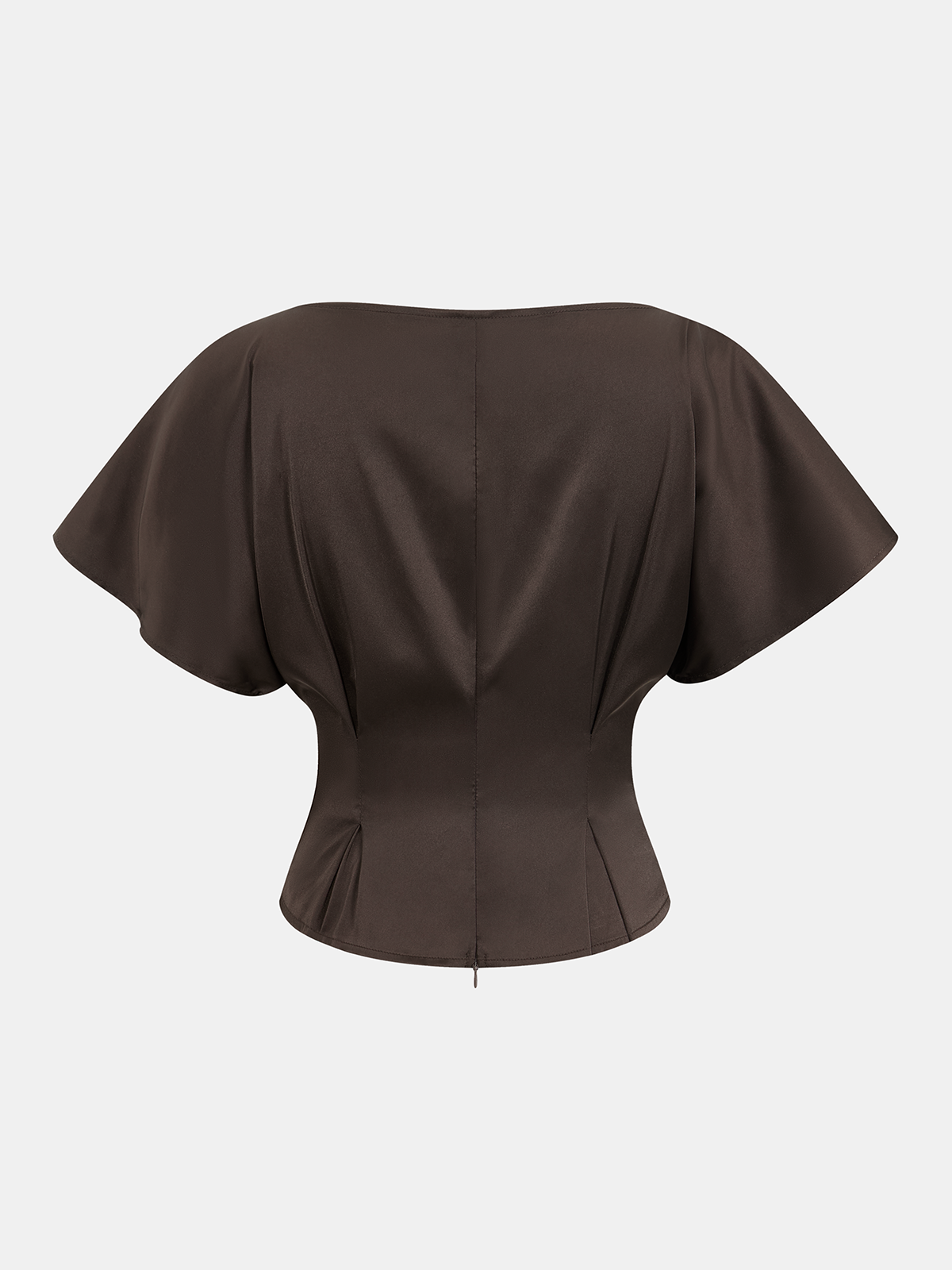 Satin Cinched-Waist Top & Lace-Trim Skirt Set