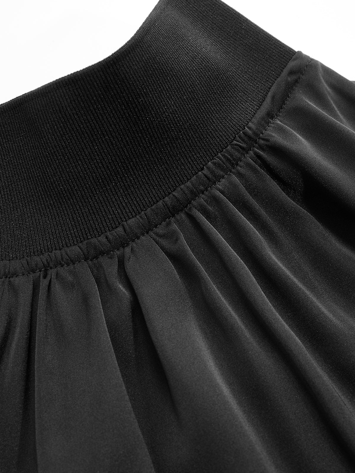 Sheer Sleeve Mock Neck Blouse