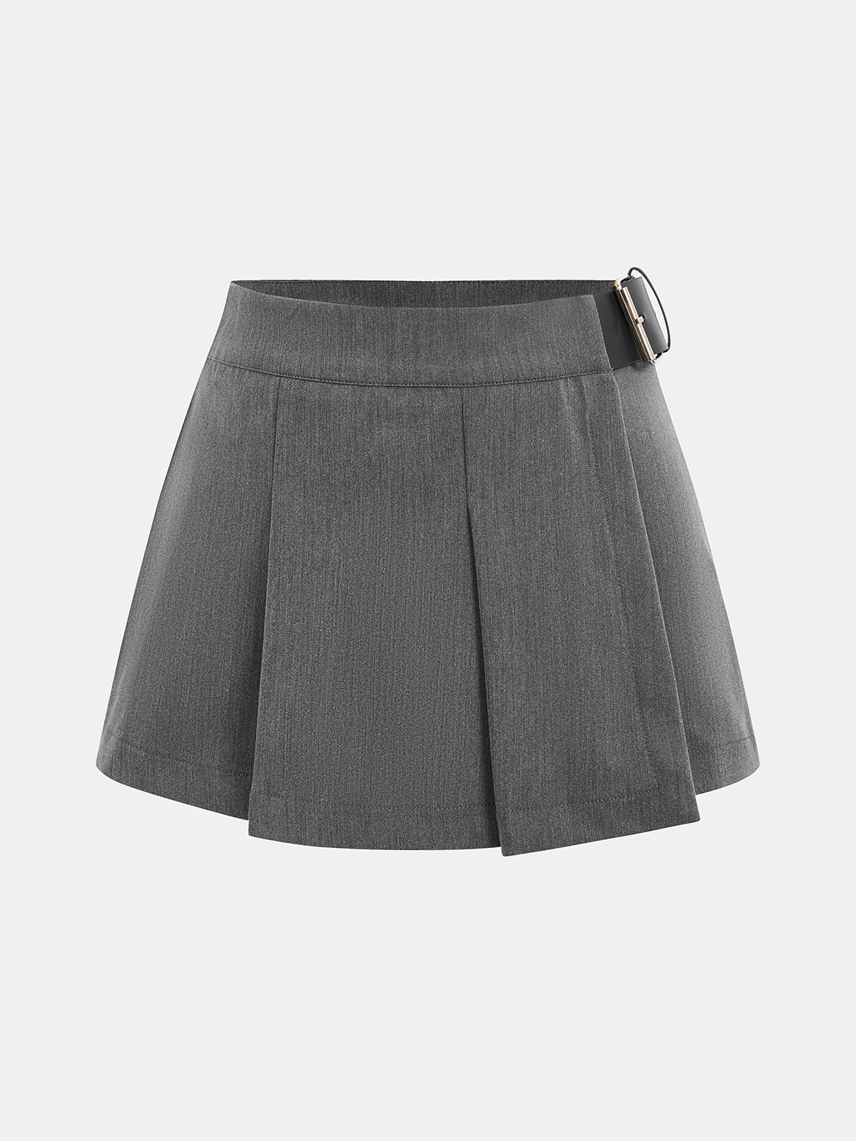 Buckle Detail Pleated Skort