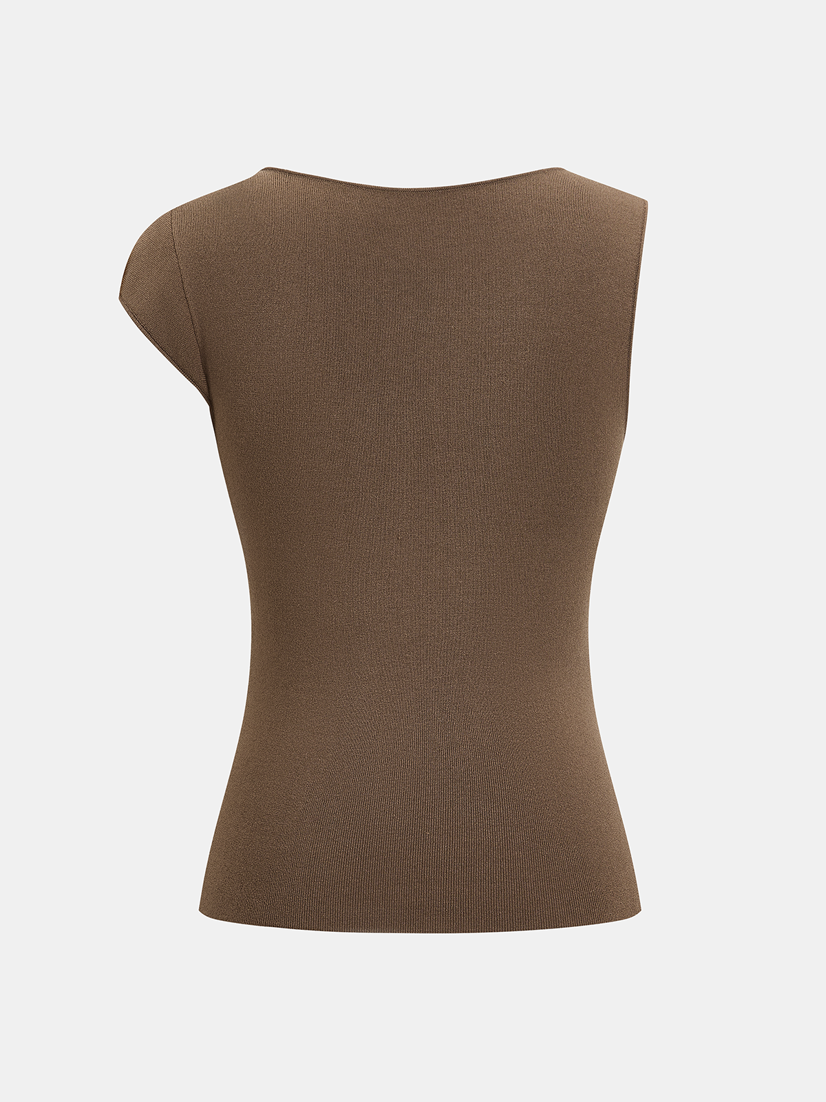 Stricktop mit asymmetrischem Ausschnitt und Metallschnalle