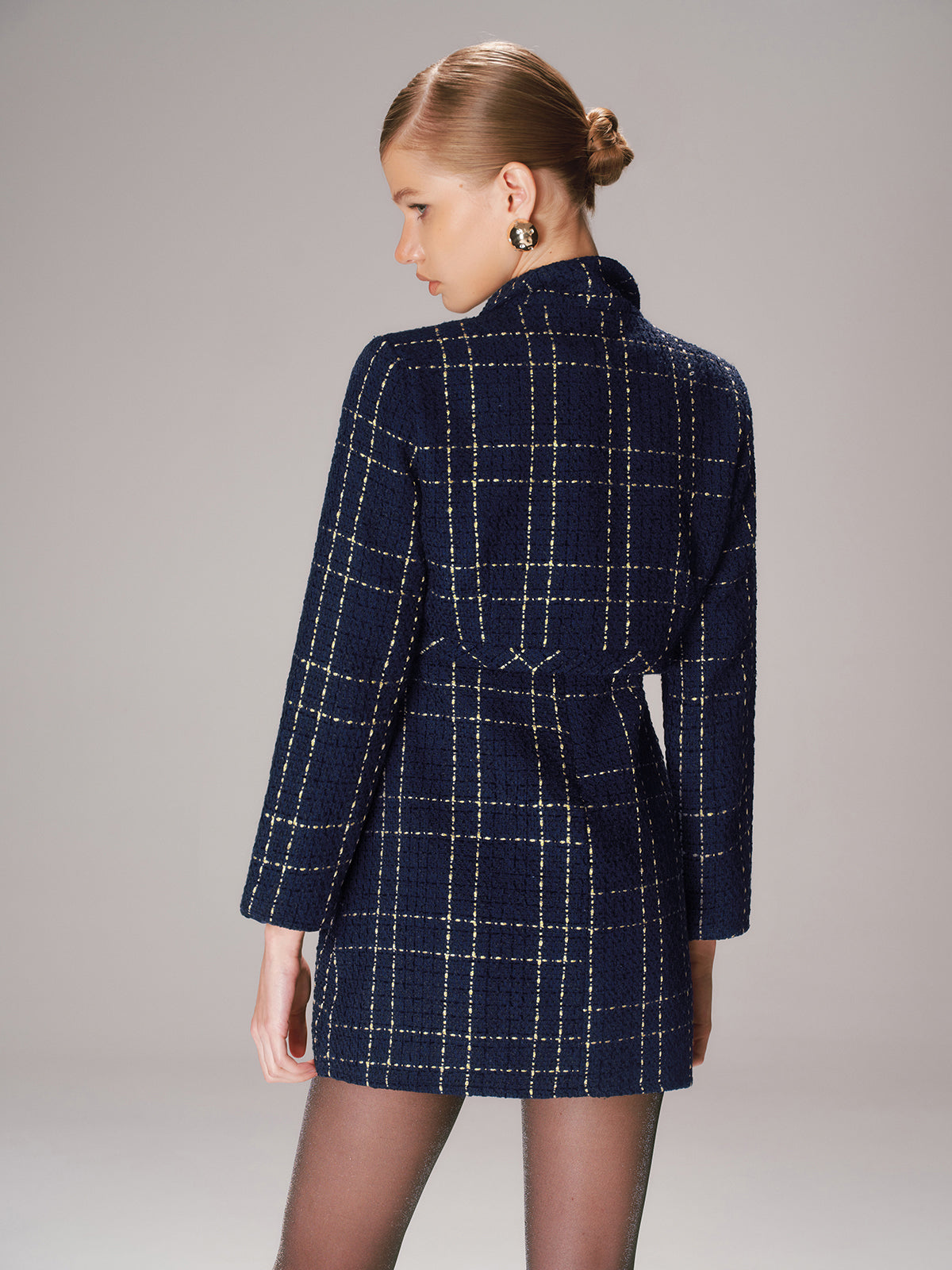 Tweed Short Jacket and Mini Dress Set