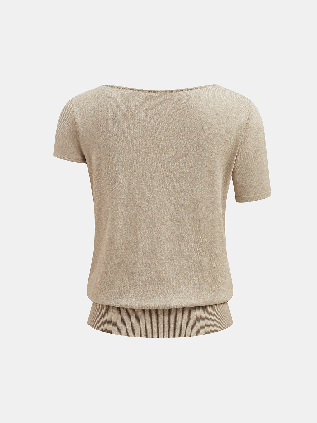 Asymmetrisches kurzärmeliges Stricktop