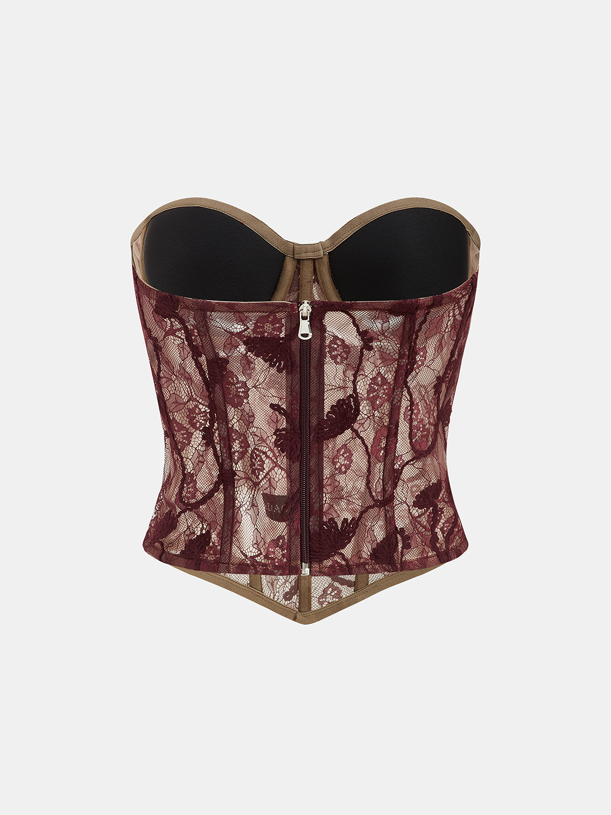 Floral Lace Strapless Corset Top