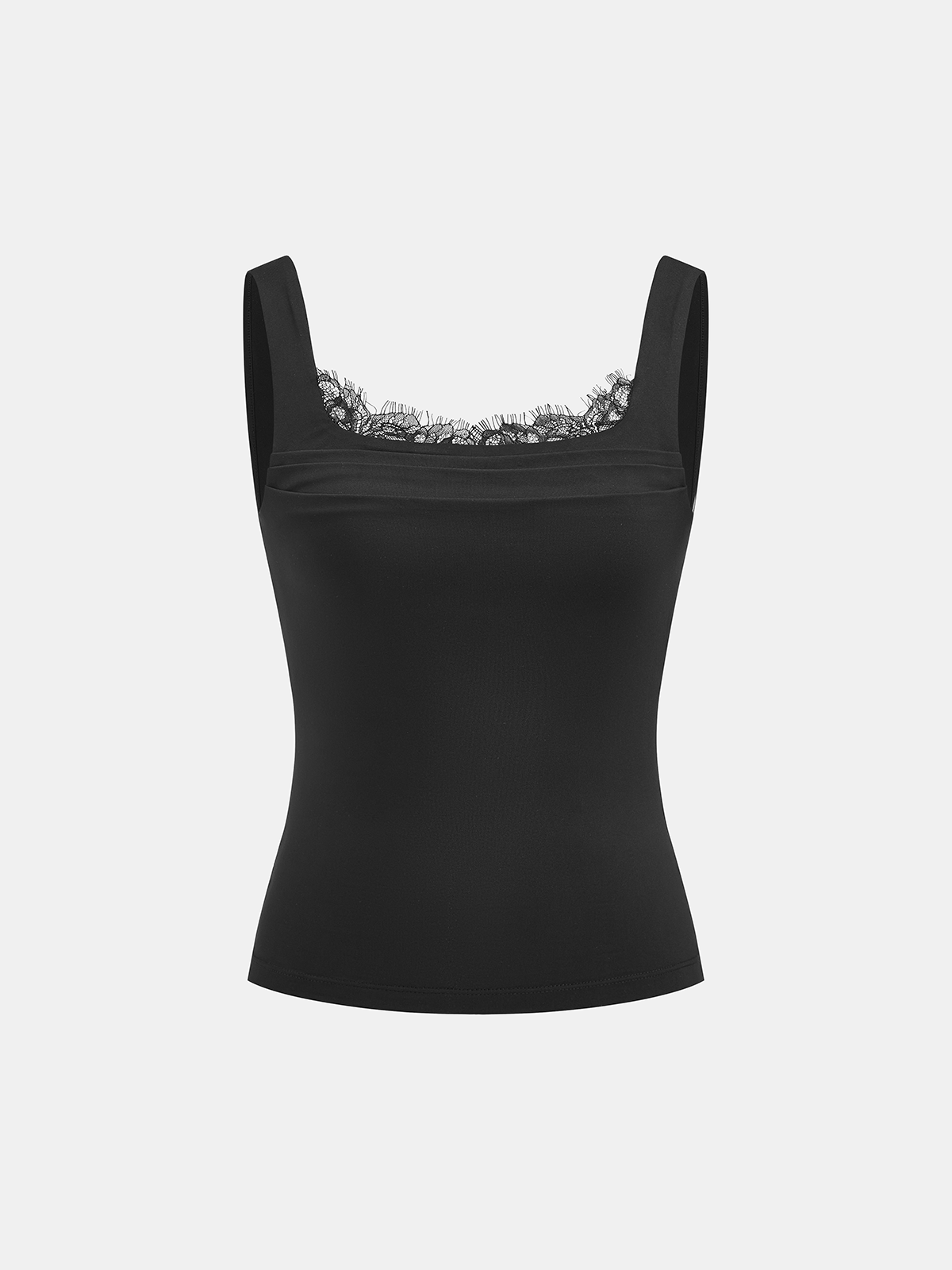 Lace Trim Square-Neck Tank Top