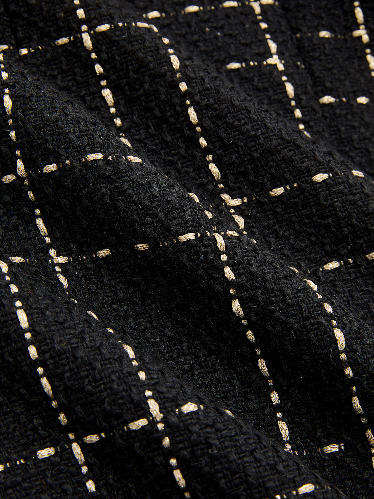 Gürtel Plaid Tweed Ärmelloses Minikleid