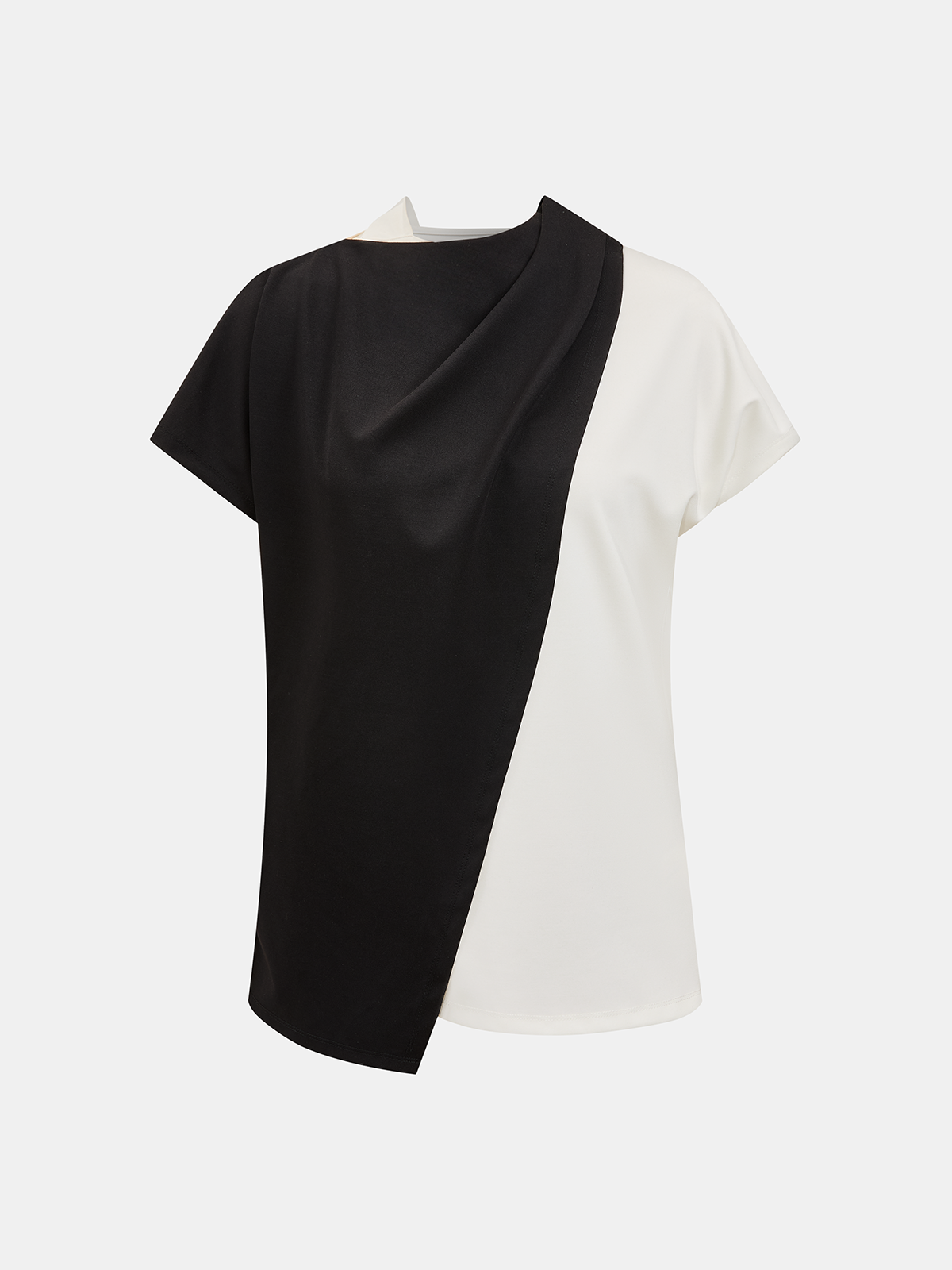 Color Block Draped Asymmetrical Top