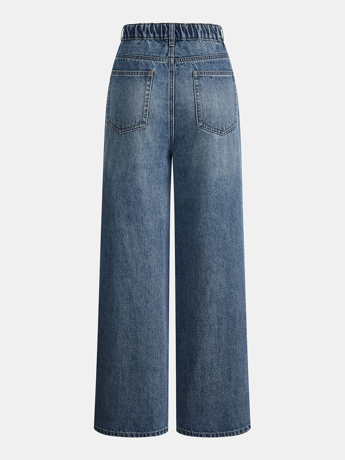 Jeanshose mit geradem Bein und Tunnelzug