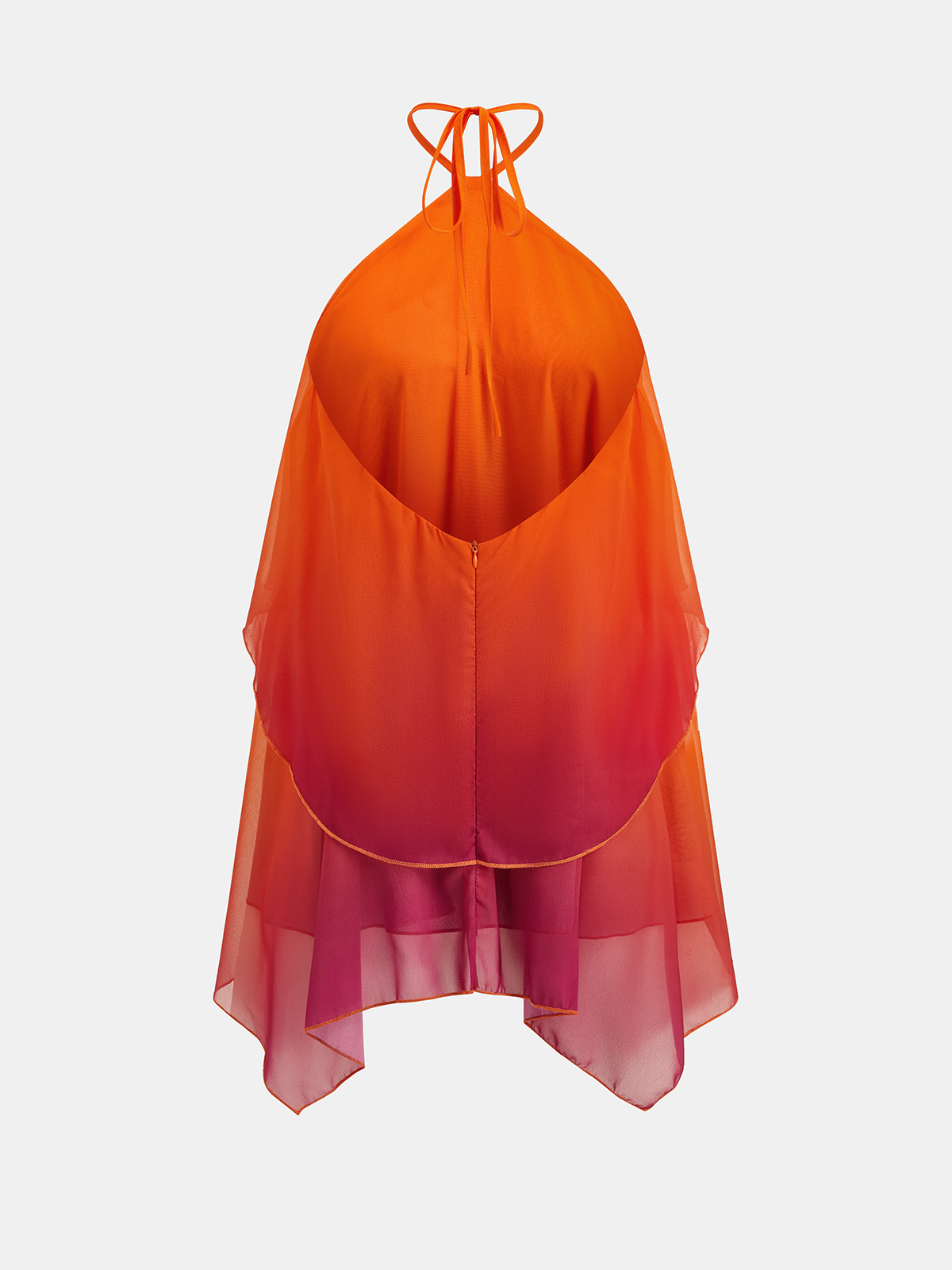 Halter Shell-Embellished Gradient Mini Dress