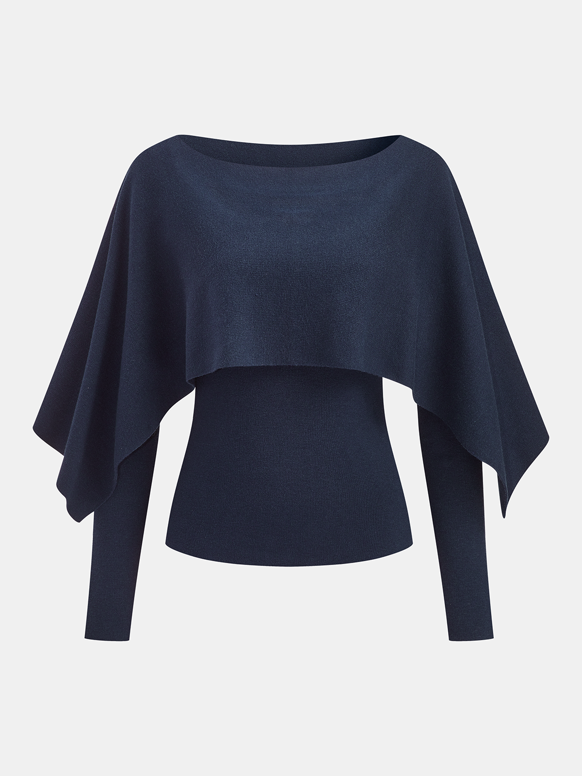 Long Sleeve Top & Capelet Knit Two-Piece Set
